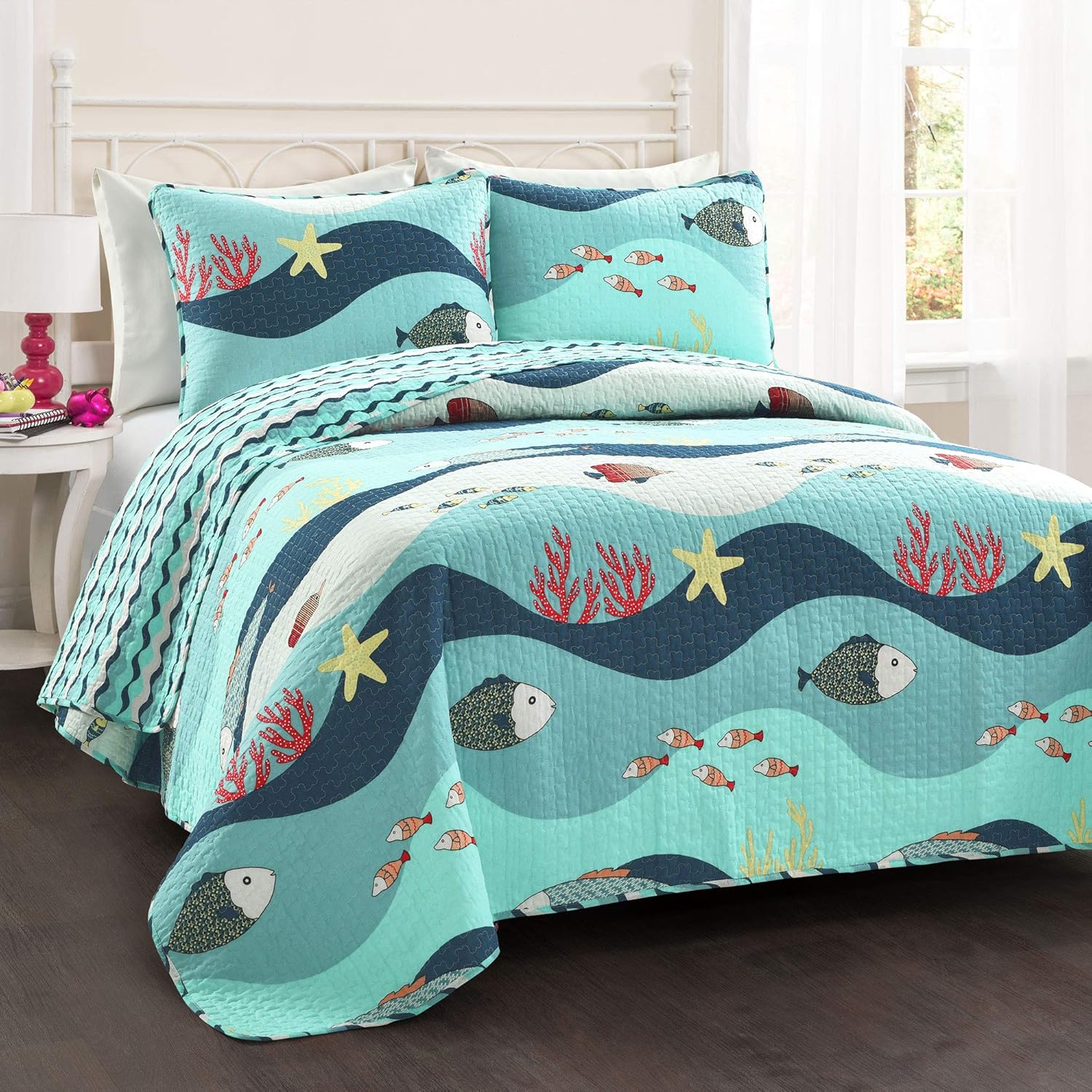 Lush Decor Sealife Quilt Set Twin Blue 1