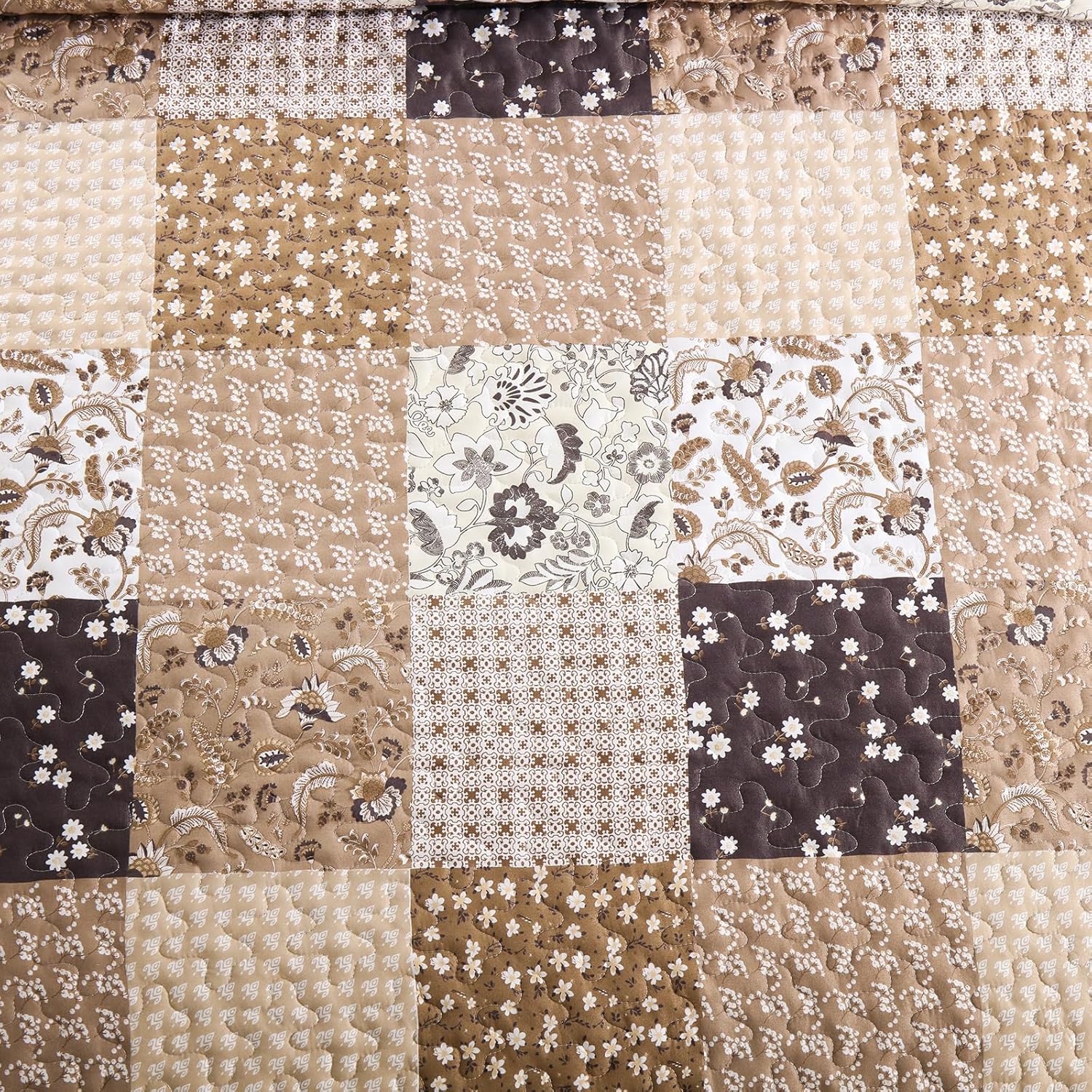 Menghomeus Brown Boho Quilt Set Queen