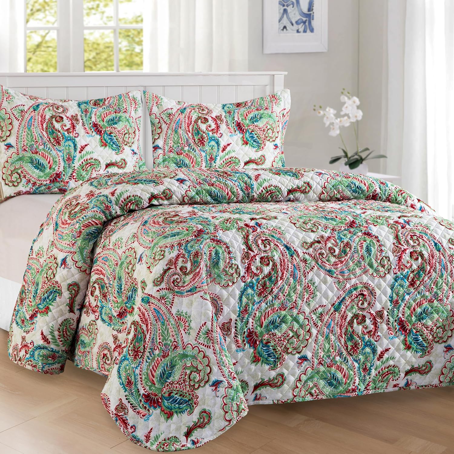 Elegant Comfort 3-Piece Reversible Quilt Set - Twin XL Turquoise