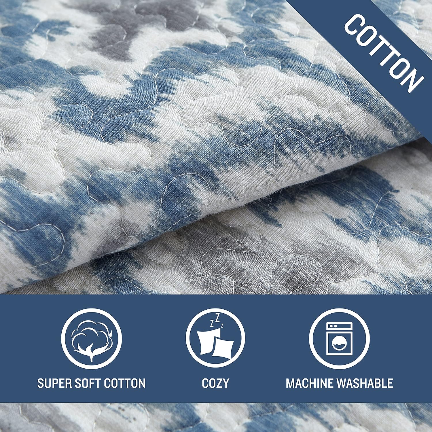 Tommy Bahama Twin Quilt Set - Reversible Cotton Bedding with Matching Sham
