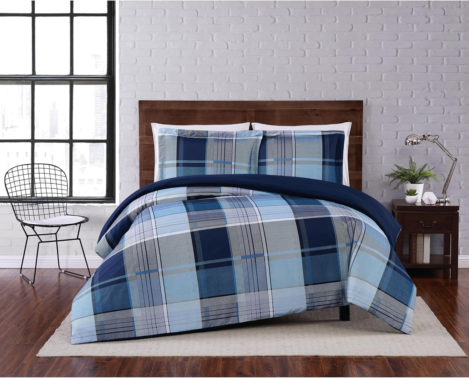 TRULY SOFT Trey Plaid Duvet Cover Set 1
