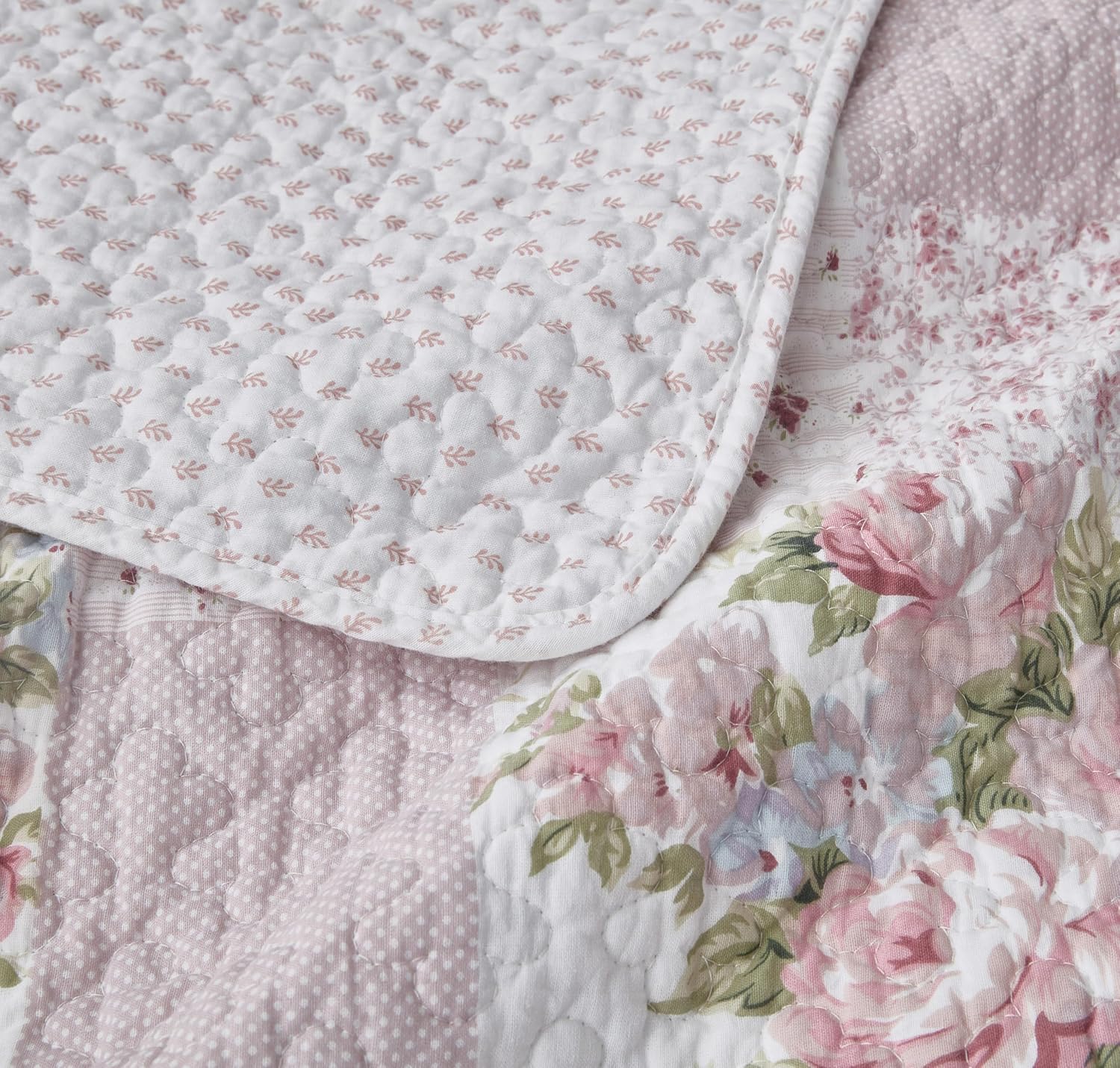 Chezmoi Collection Rosy 3-Piece King Size Quilt Set