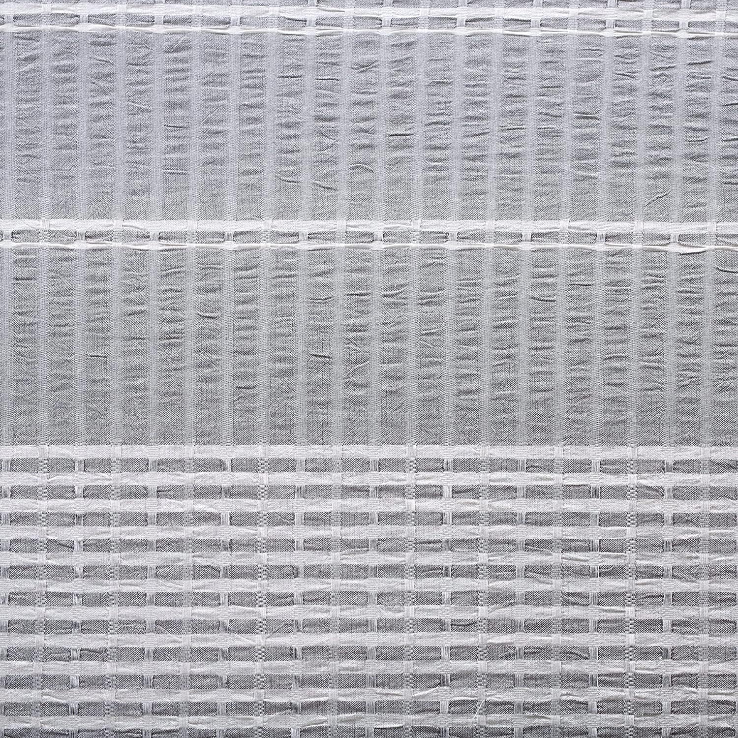 HiEnd Accents 3-Piece Duvet Cover Set Lane Gray White Stripe Seersucker