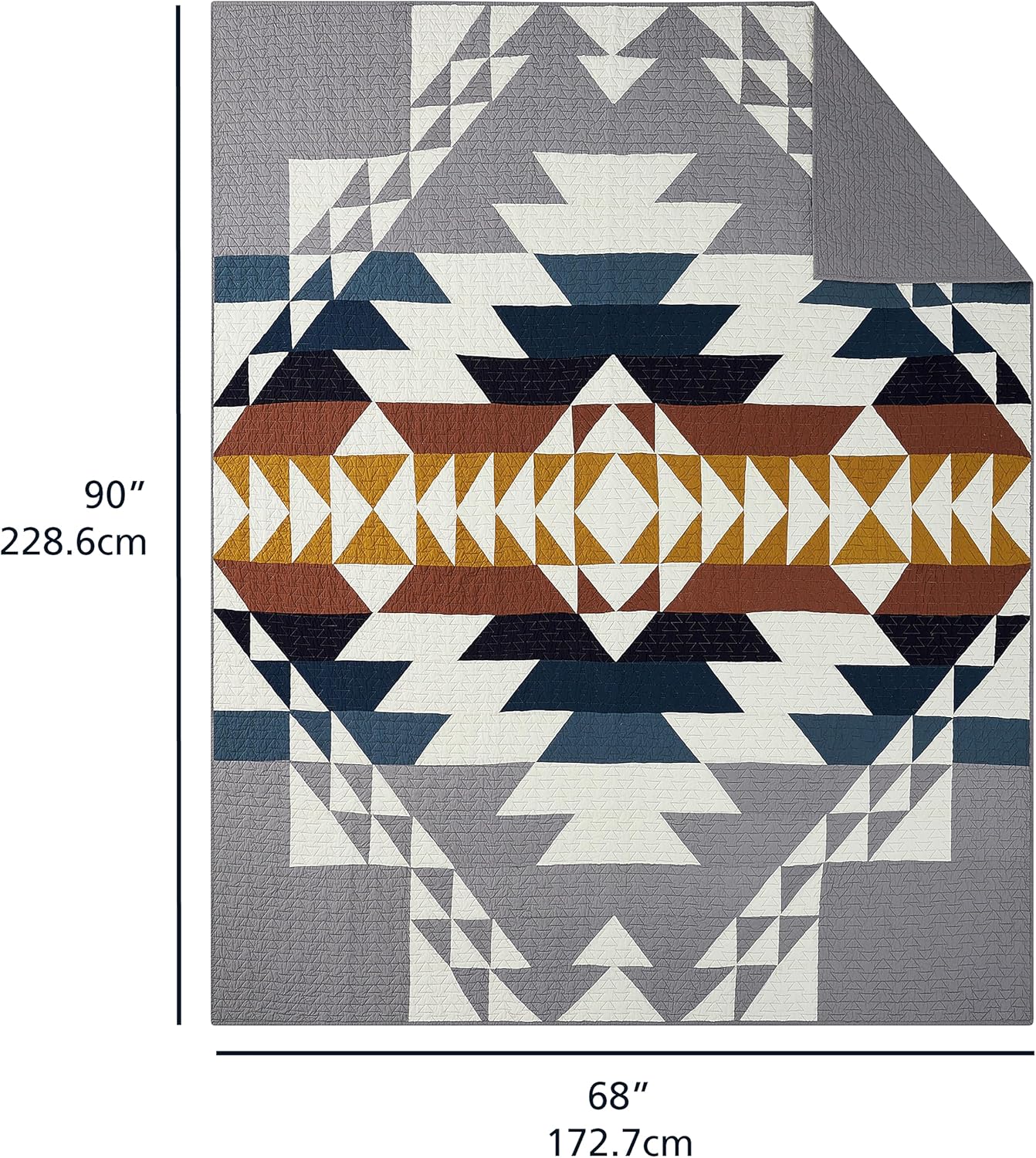 Pendleton Explorer Twin Quilt Bedding Set Blue Grey