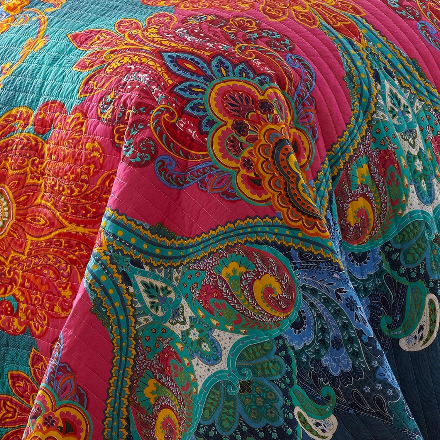 Levtex Home Mackenzie Quilt Set - KingCal King - Bohemian Pattern - Reversible - Cotton