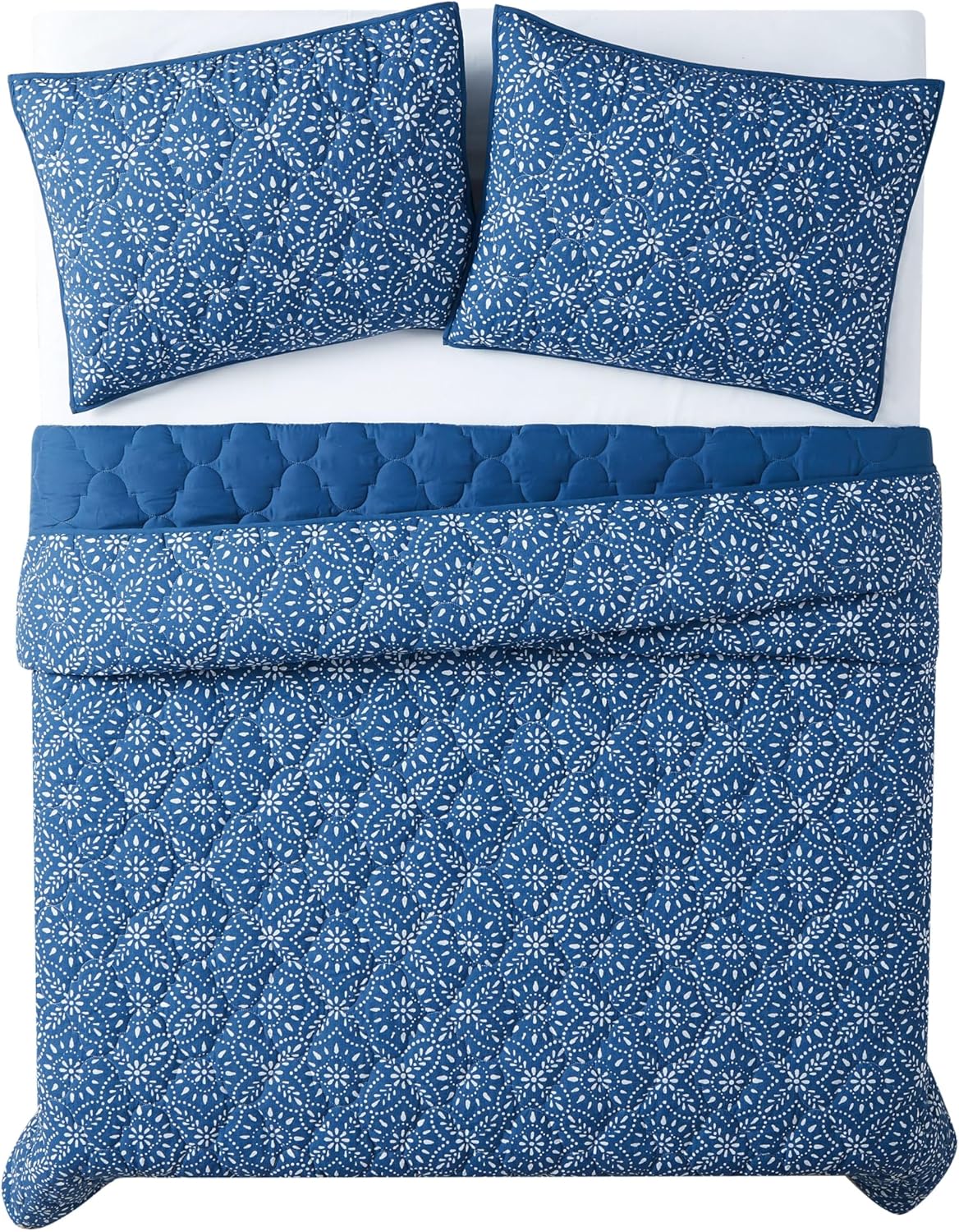 Brooklyn Loom Katrine Quilt Set Twin XL Blue 2