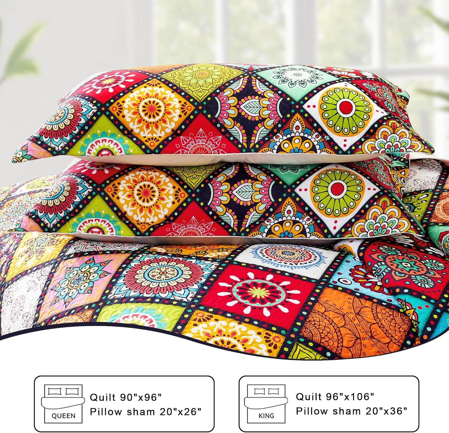 Tyrot Boho Patchwork Quilt Set King Size