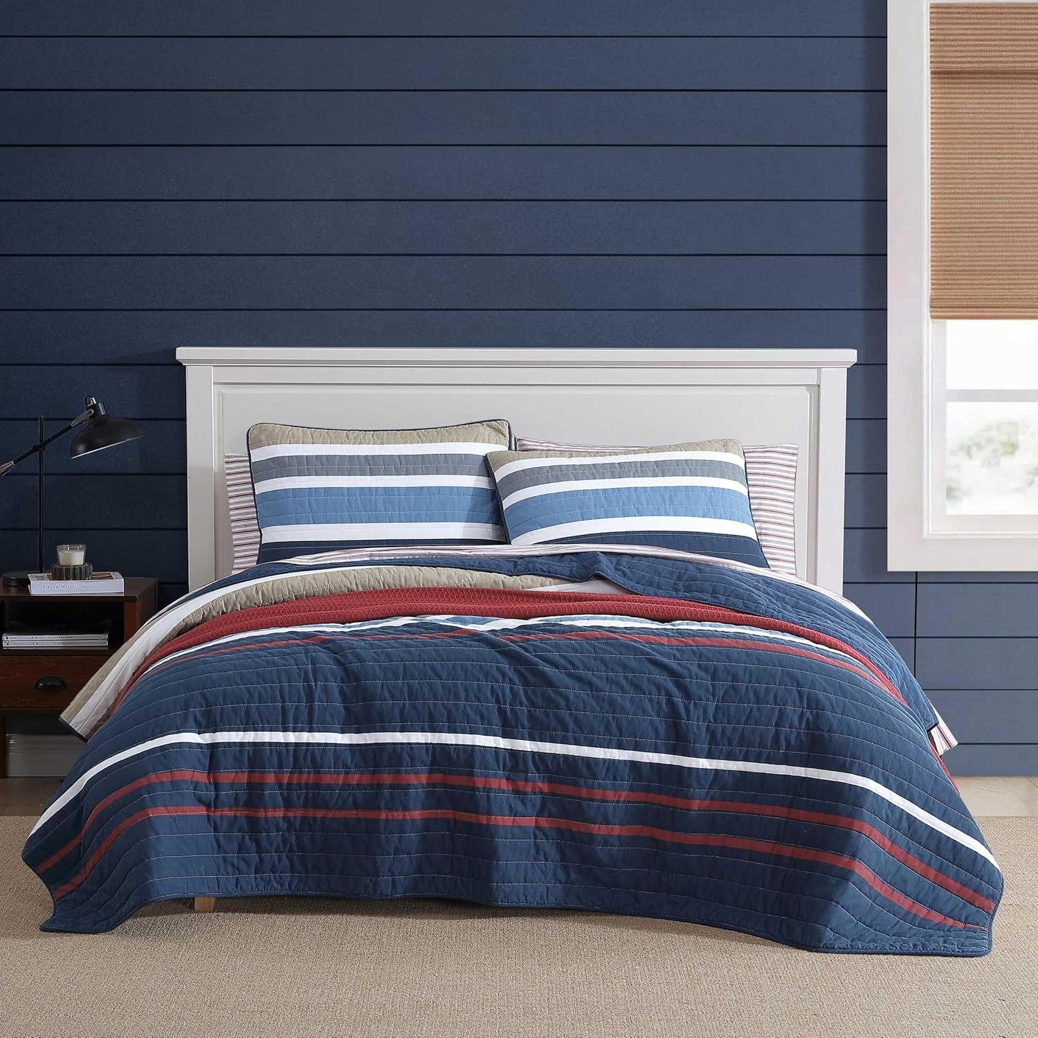 Nautica Twin Quilt Set - Reversible Cotton Bedding 1
