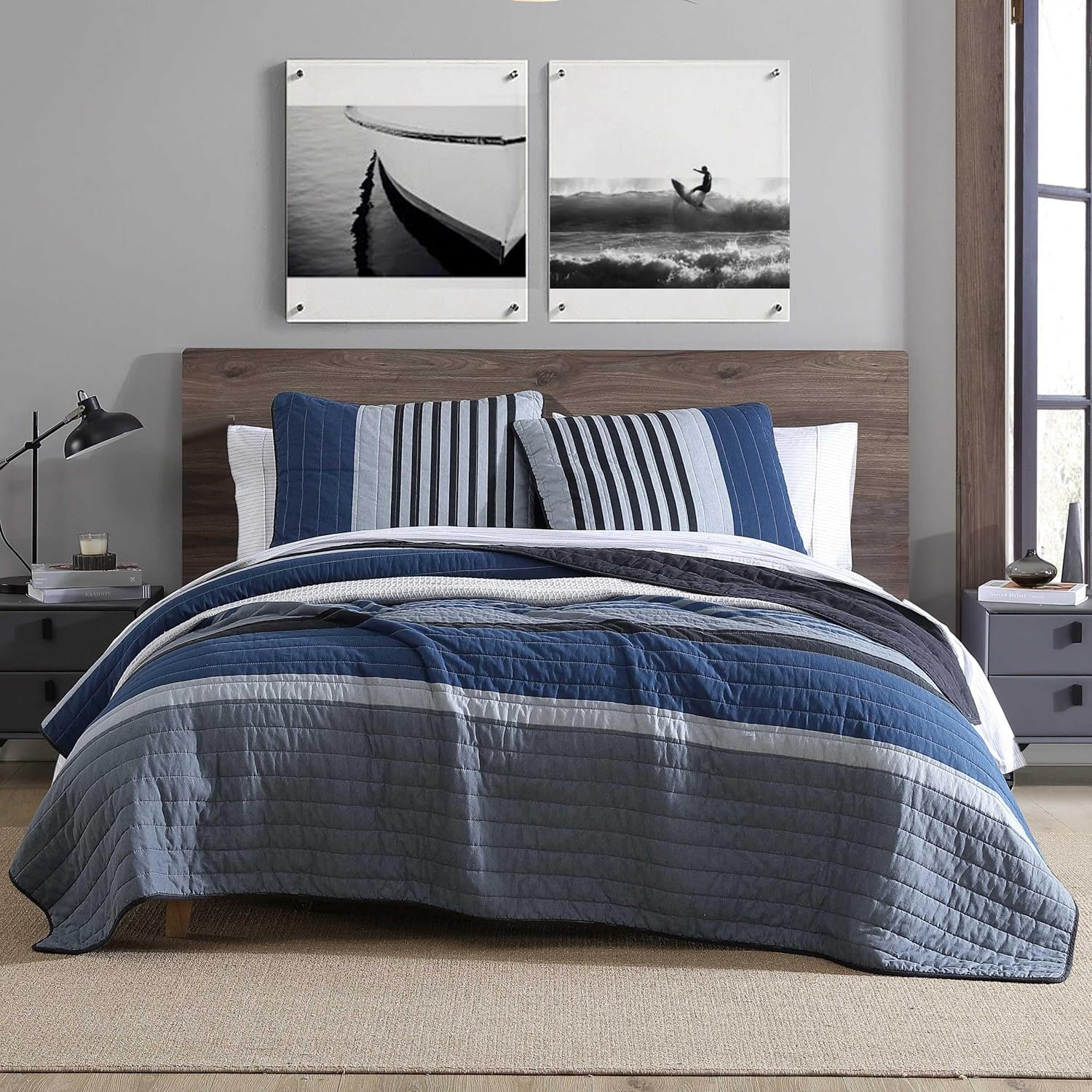 Nautica Twin Quilt Set - Reversible Cotton Bedding