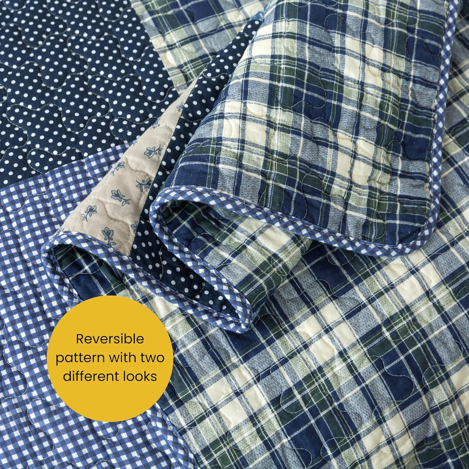 SLPR Blue Symphony Cotton Quilt Set - Twin