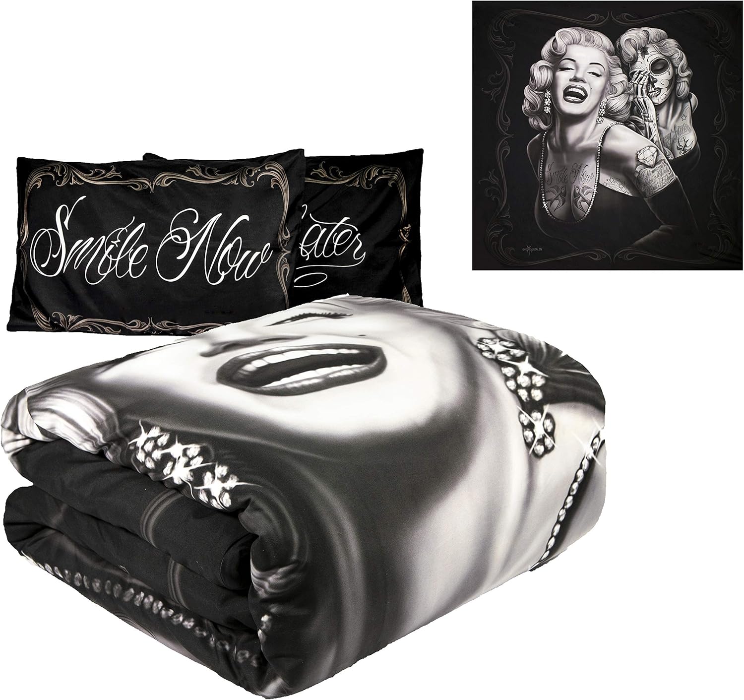 JPI Comforter Set Queen - Smile Now - 86x86 with 2 Pillow Shams