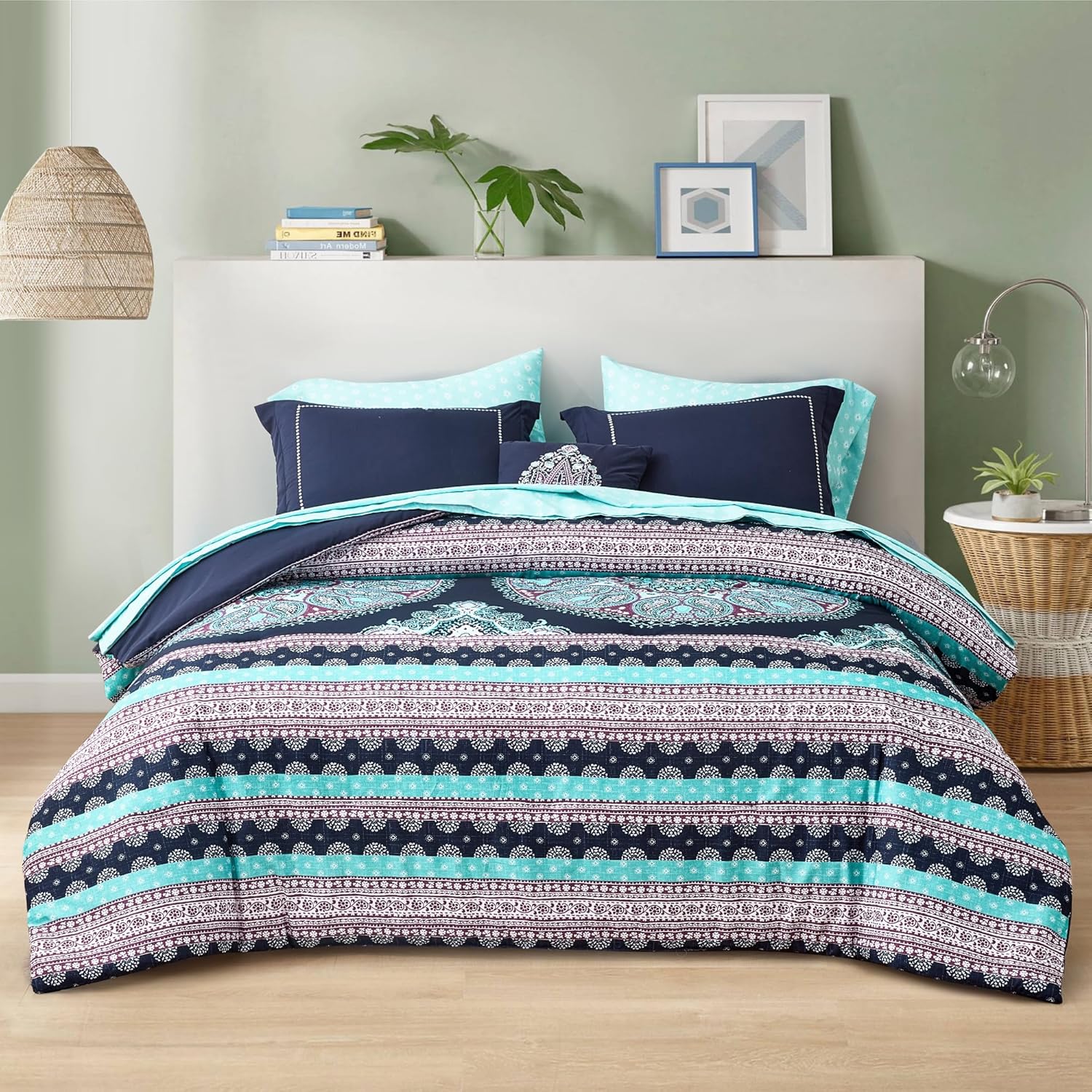 Degrees of Comfort Blue Twin XL Comforter Set with Side Pockets