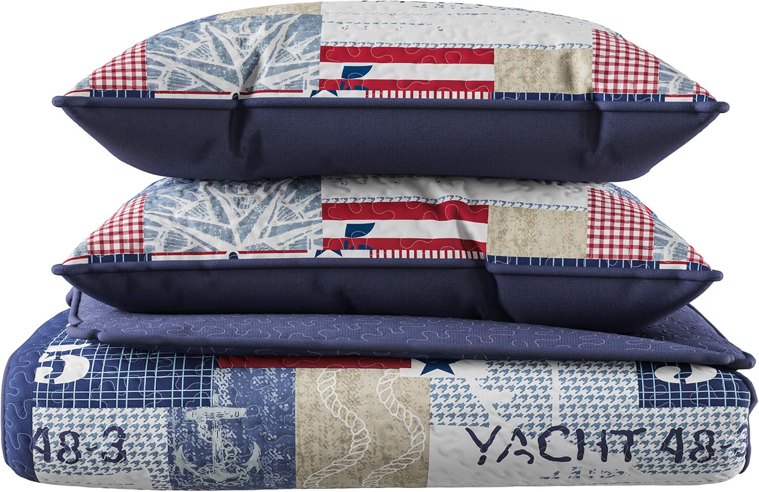 Lavish Home 2-Piece Quilt Set Nautical Americana