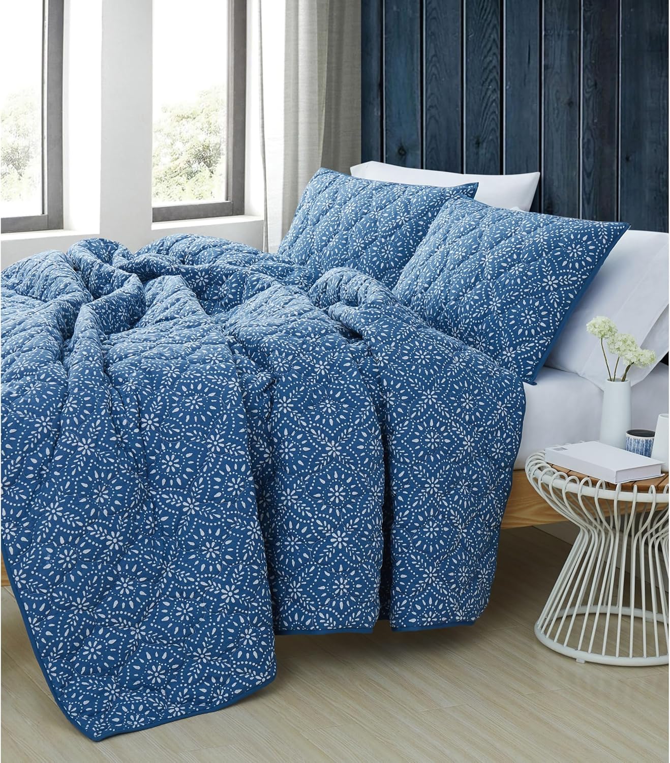 Brooklyn Loom Katrine Quilt Set Twin XL Blue 2