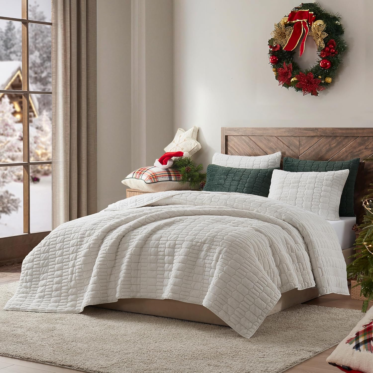 Wonderful Faux Fur Quilt Set Twin 2 Piece 1