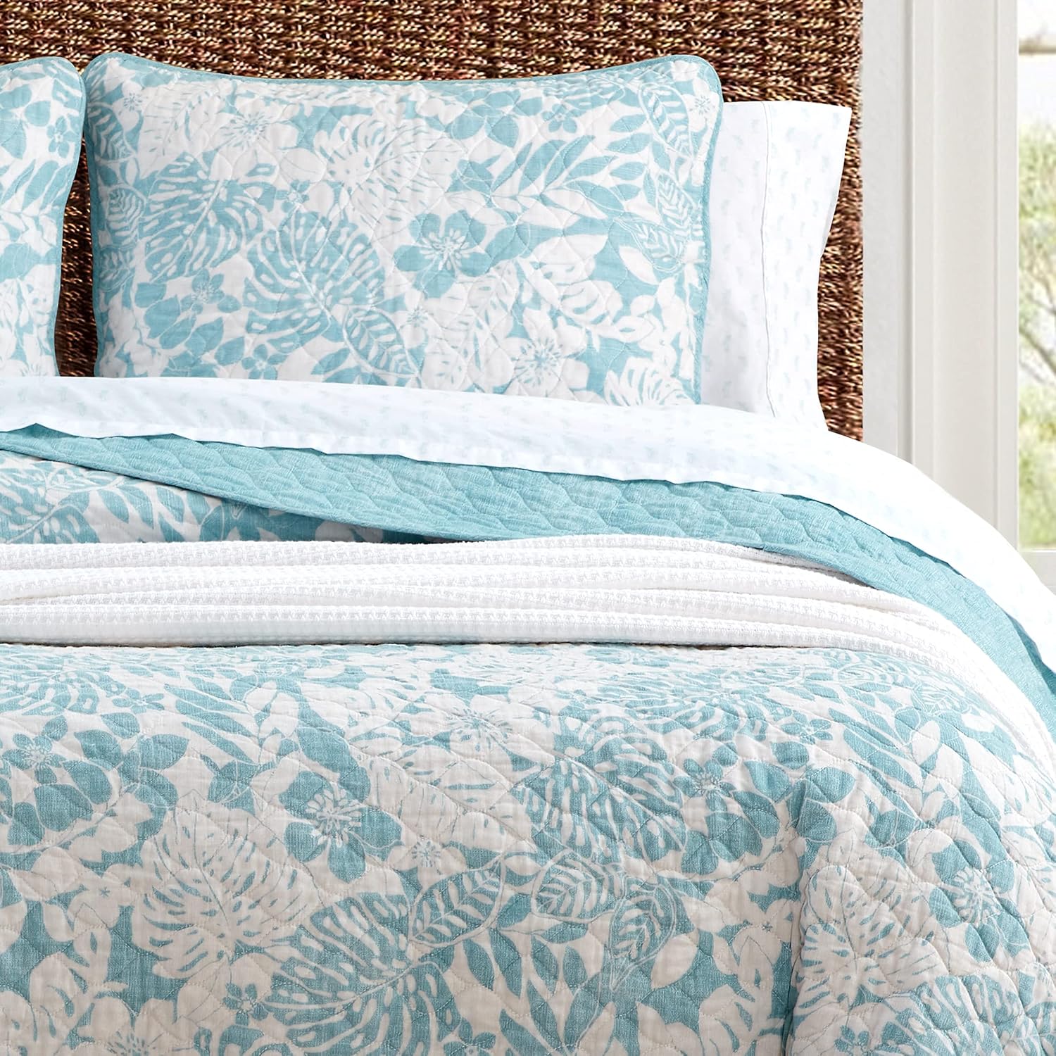 Tommy Bahama Quilt Set - Laguna Beach Aqua FullQueen
