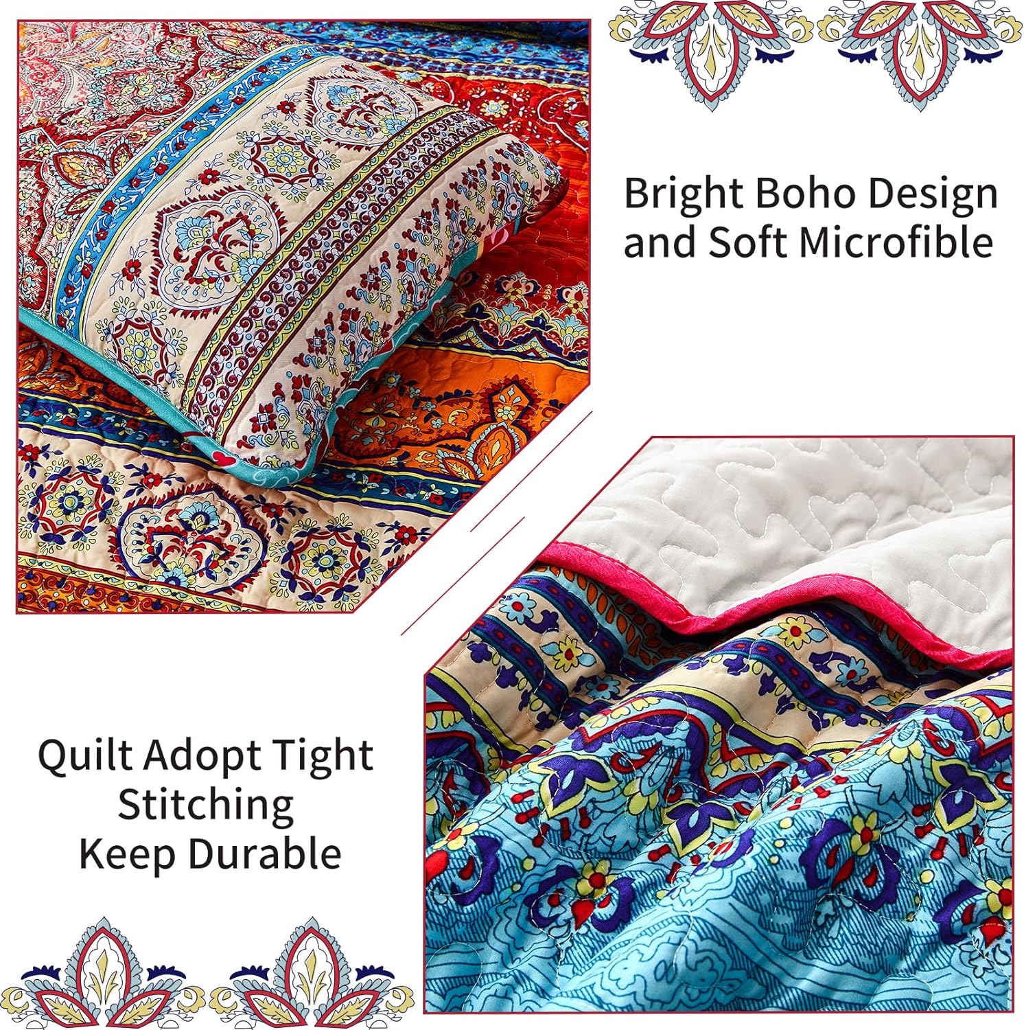 WONGS BEDDING Boho Twin Quilt Set