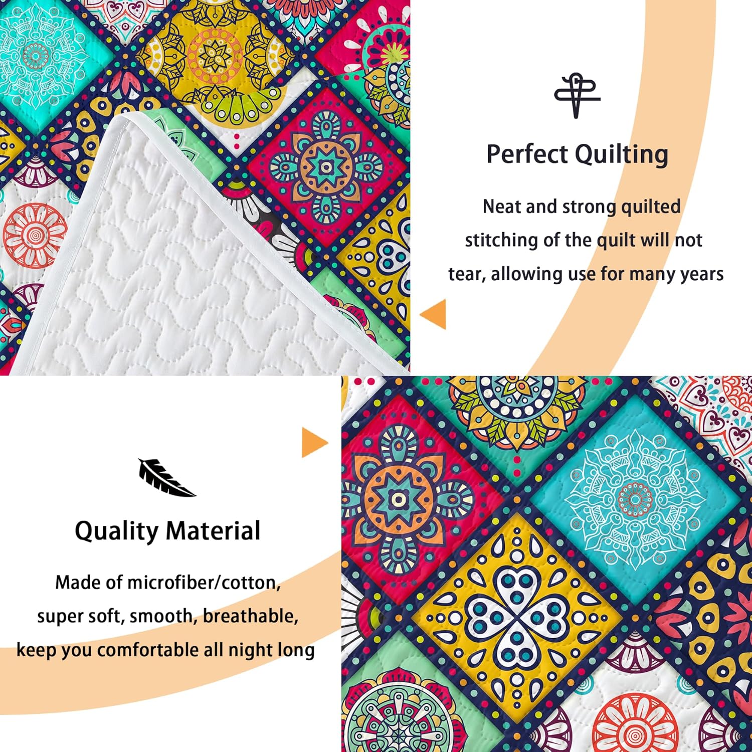 Tyrot Boho Patchwork Quilt Set King Size