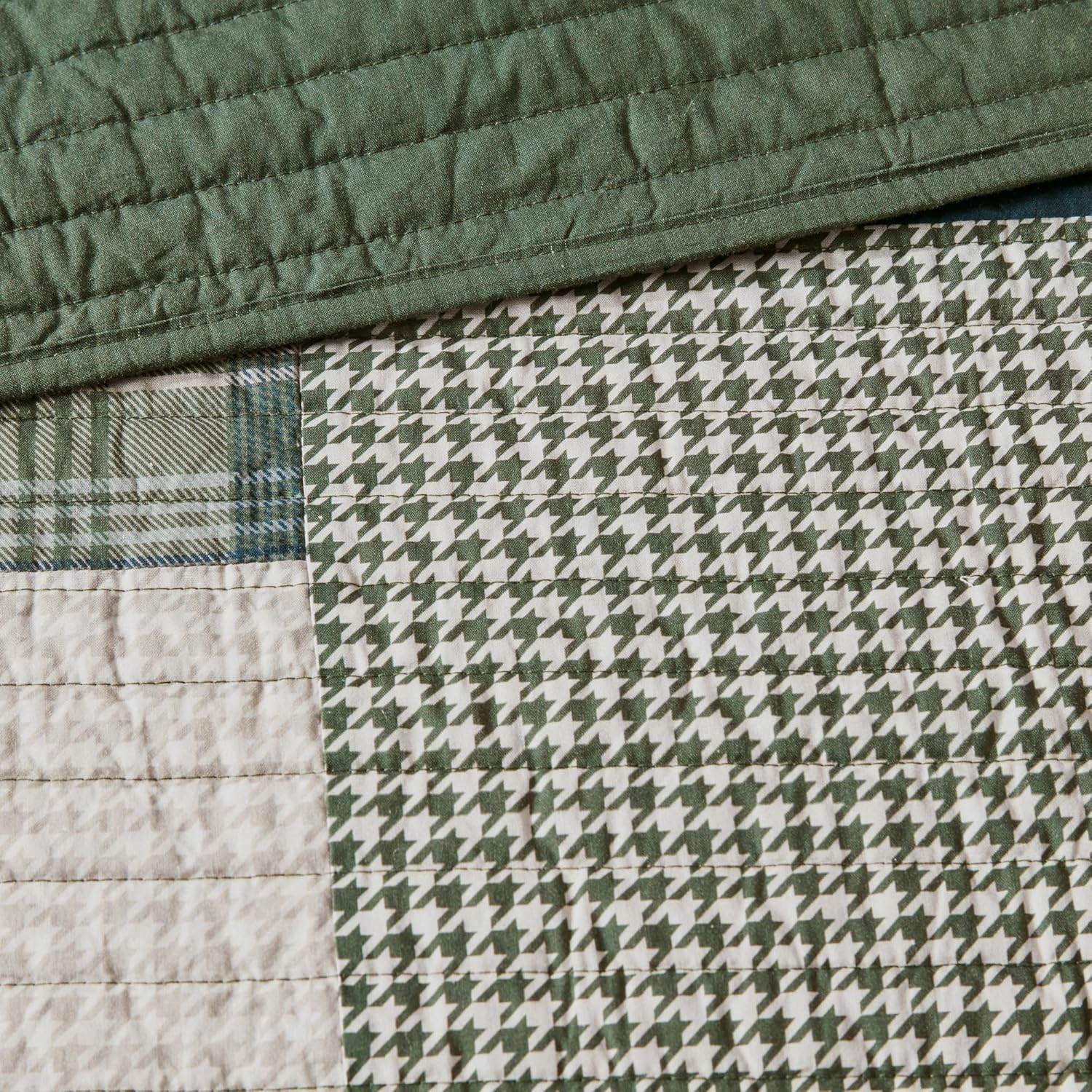 Woolrich Quilt Set - Patchwork Channel Quilting 2 Piece Twin XL Green