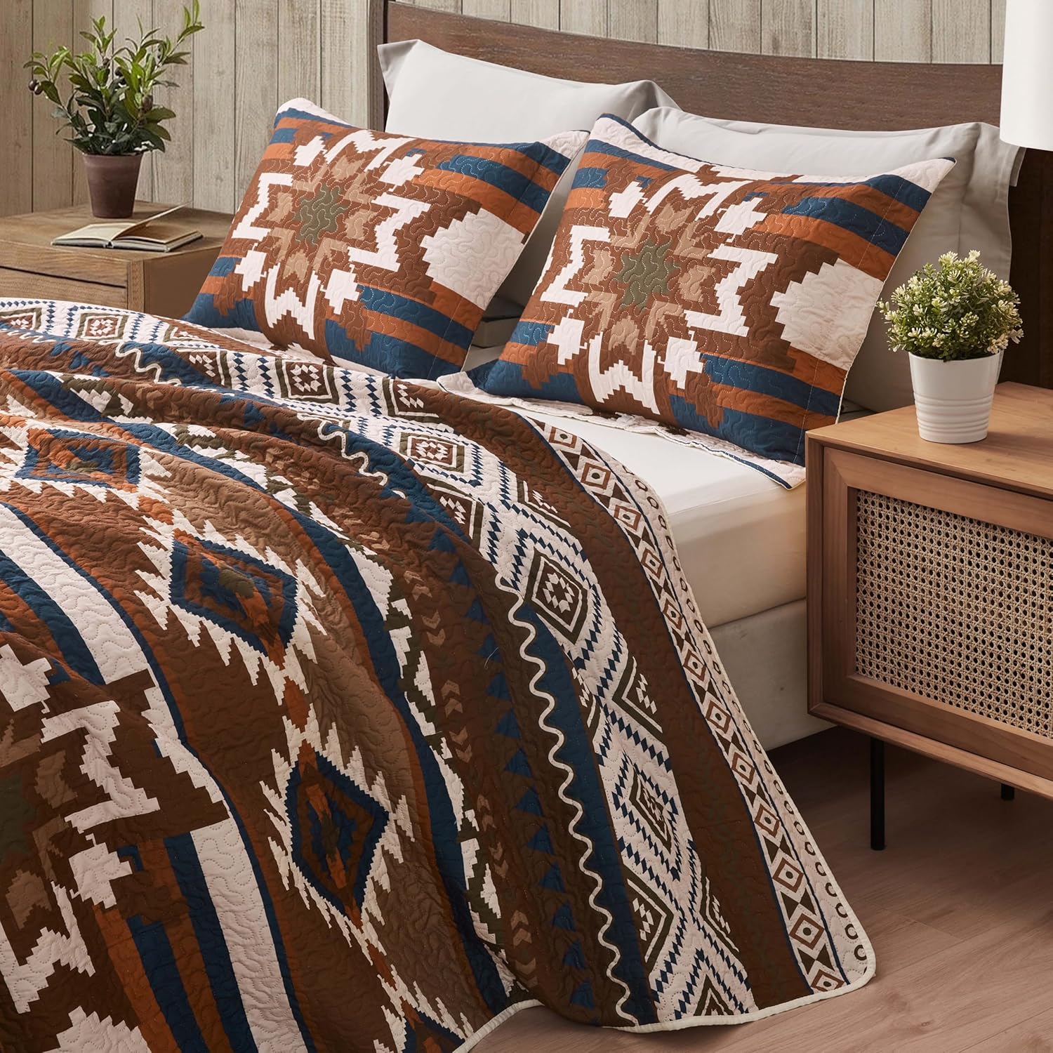 Notepure Southwestern Quilt Set 3 Piece Queen Size
