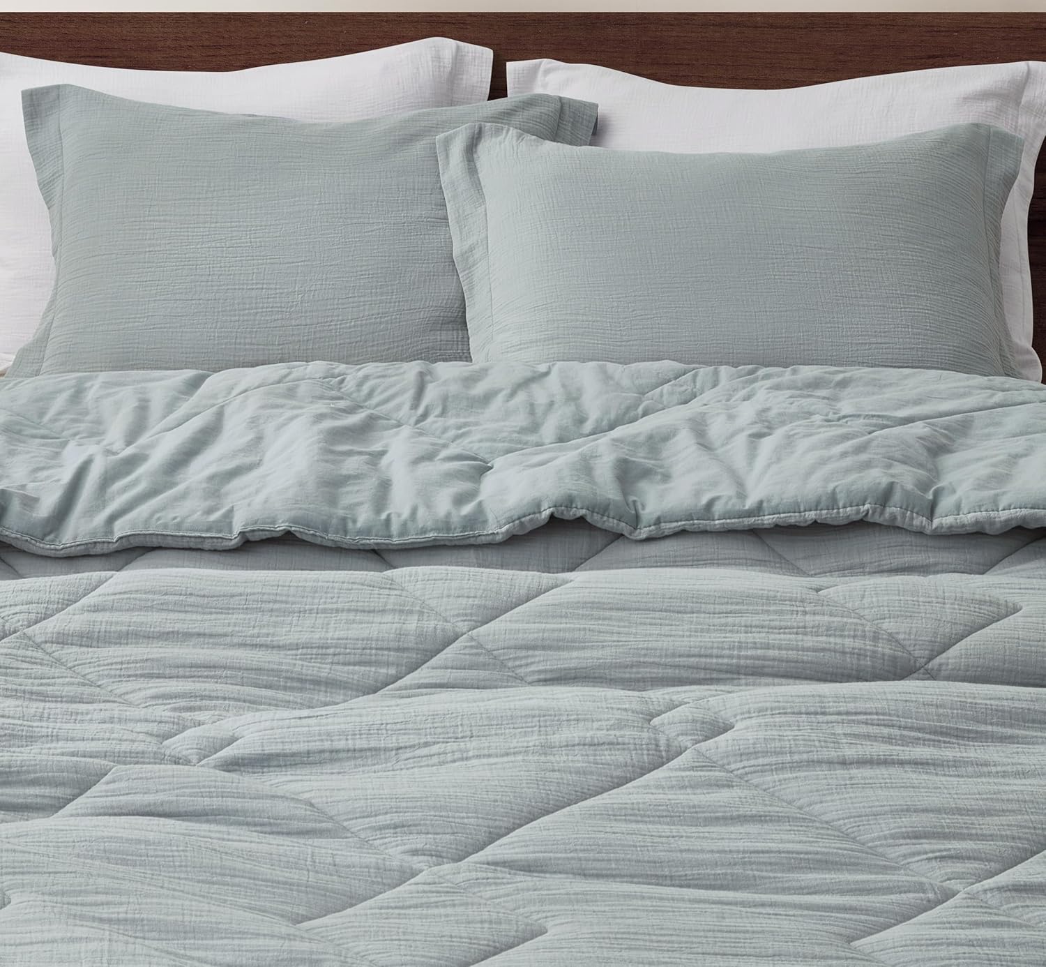 Chezmoi Skye 2-Piece Cotton Muslin Comforter Set