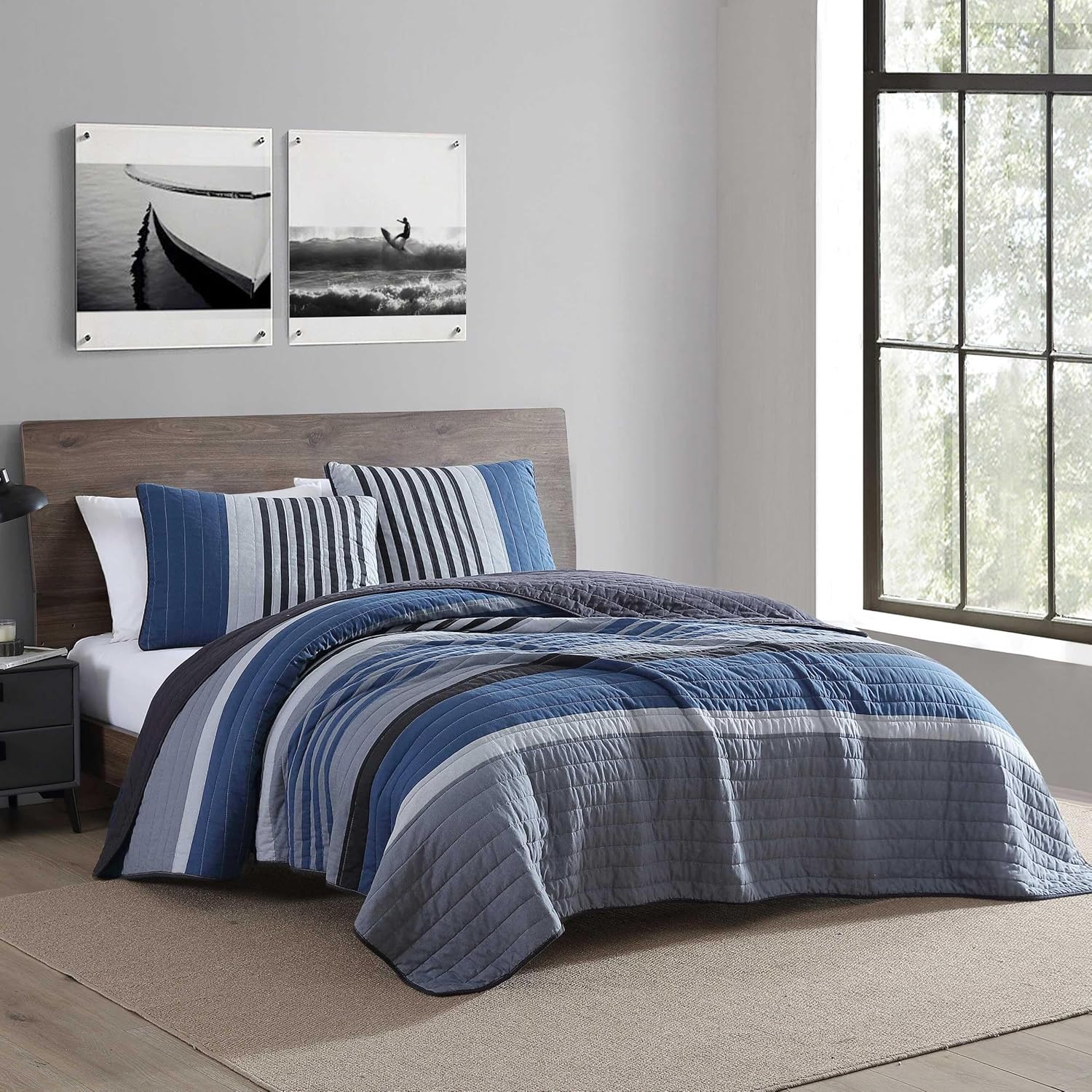 Nautica Twin Quilt Set - Reversible Cotton Bedding