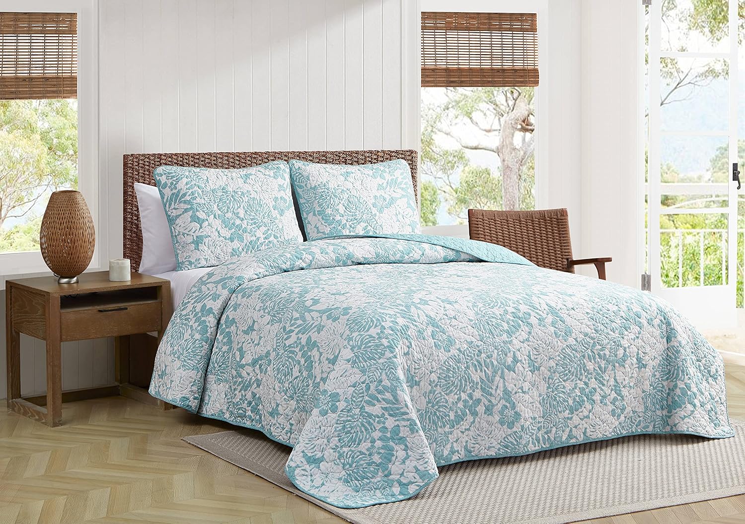 Tommy Bahama Quilt Set - Laguna Beach Aqua FullQueen