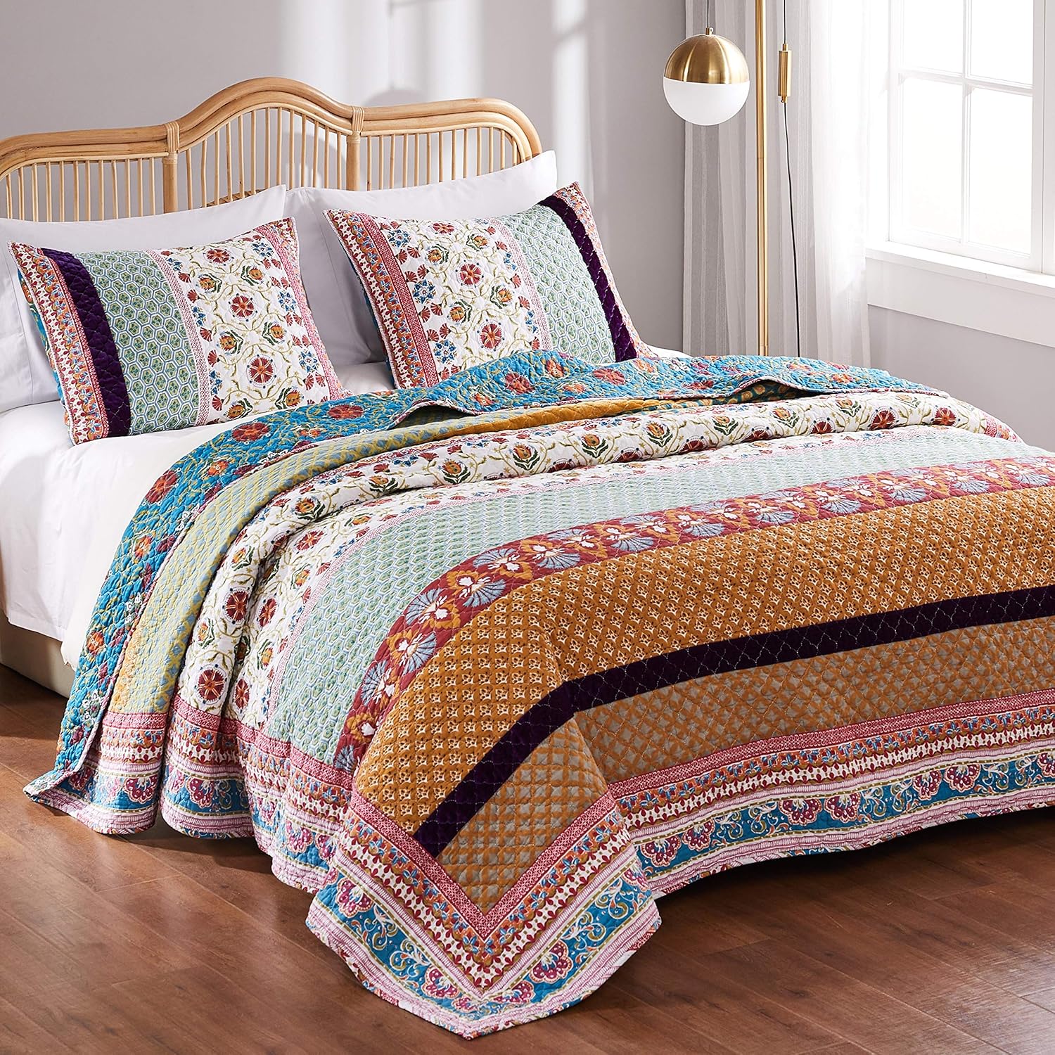 Greenland Home Thalia Quilted Bedding Set 2 Piece Twin XL Tango