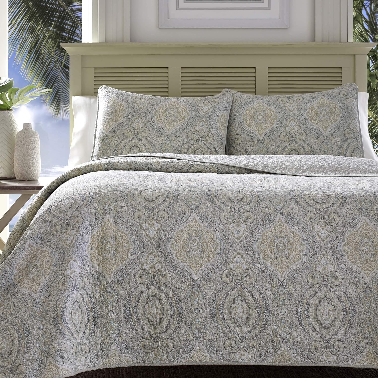 Tommy Bahama Twin Quilt Set Reversible Cotton