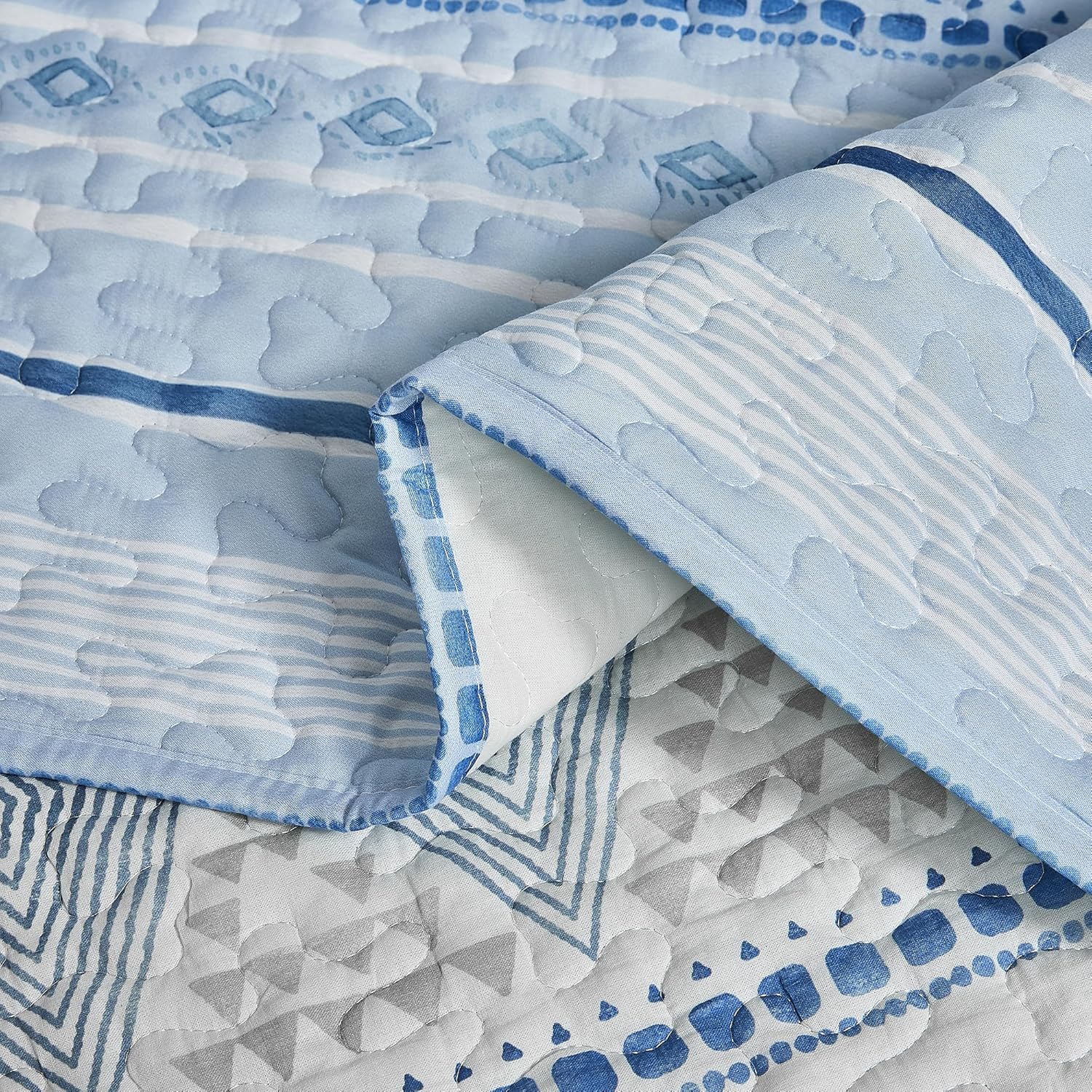 SLEEPBELLA Geometric Cotton Quilt Set 3Pcs Queen 1