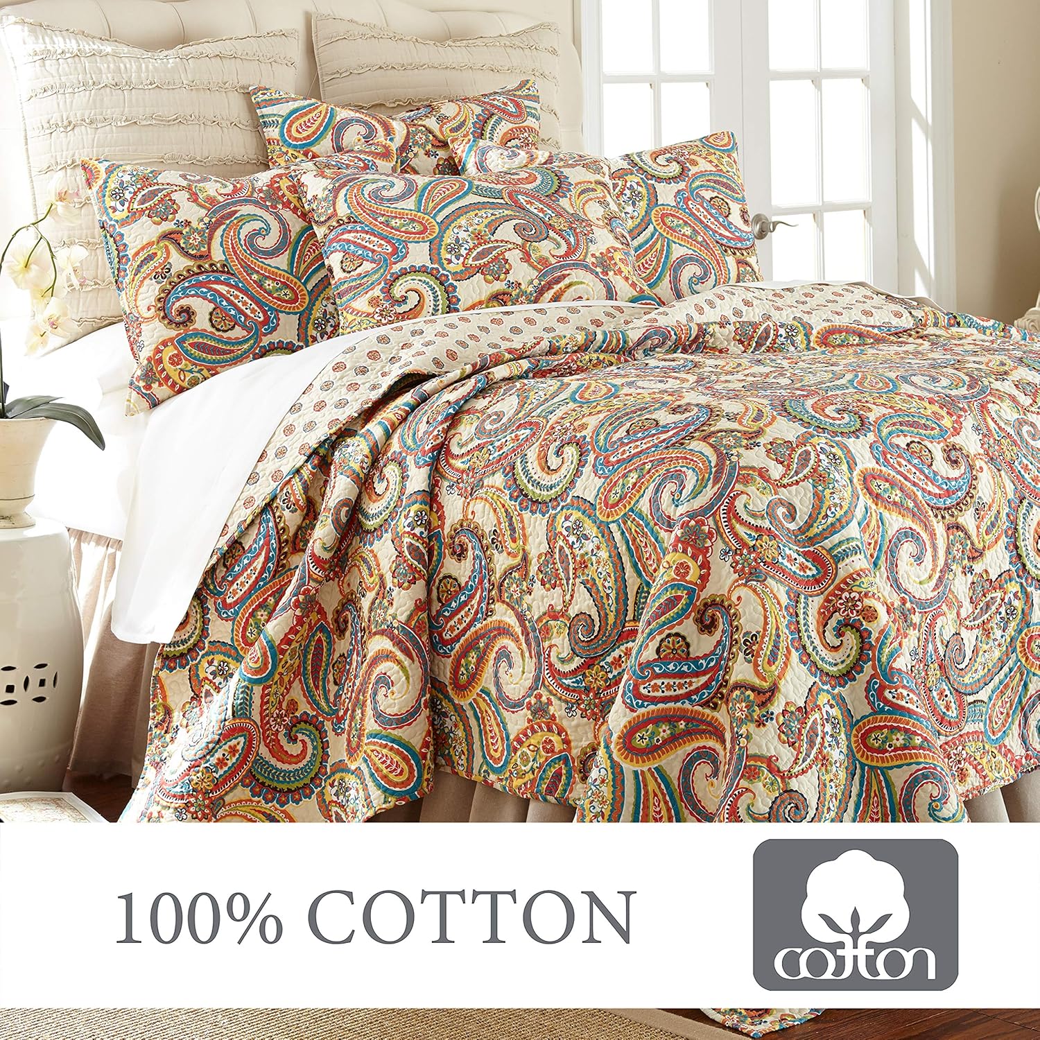 Levtex Home Alyssa Paisley King Cotton Quilt Set