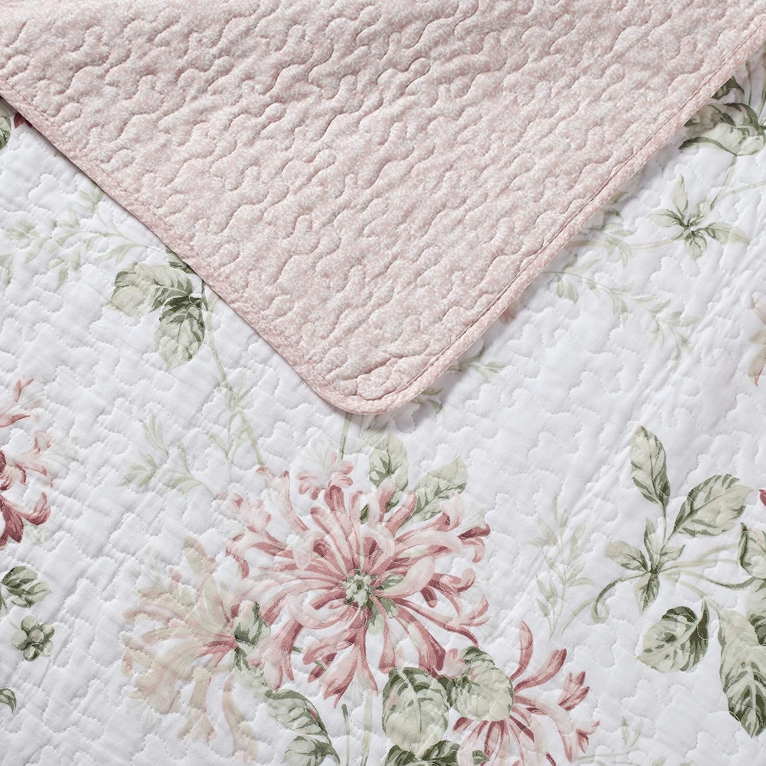 Laura Ashley Twin Quilt Set - Honeysuckle Pink