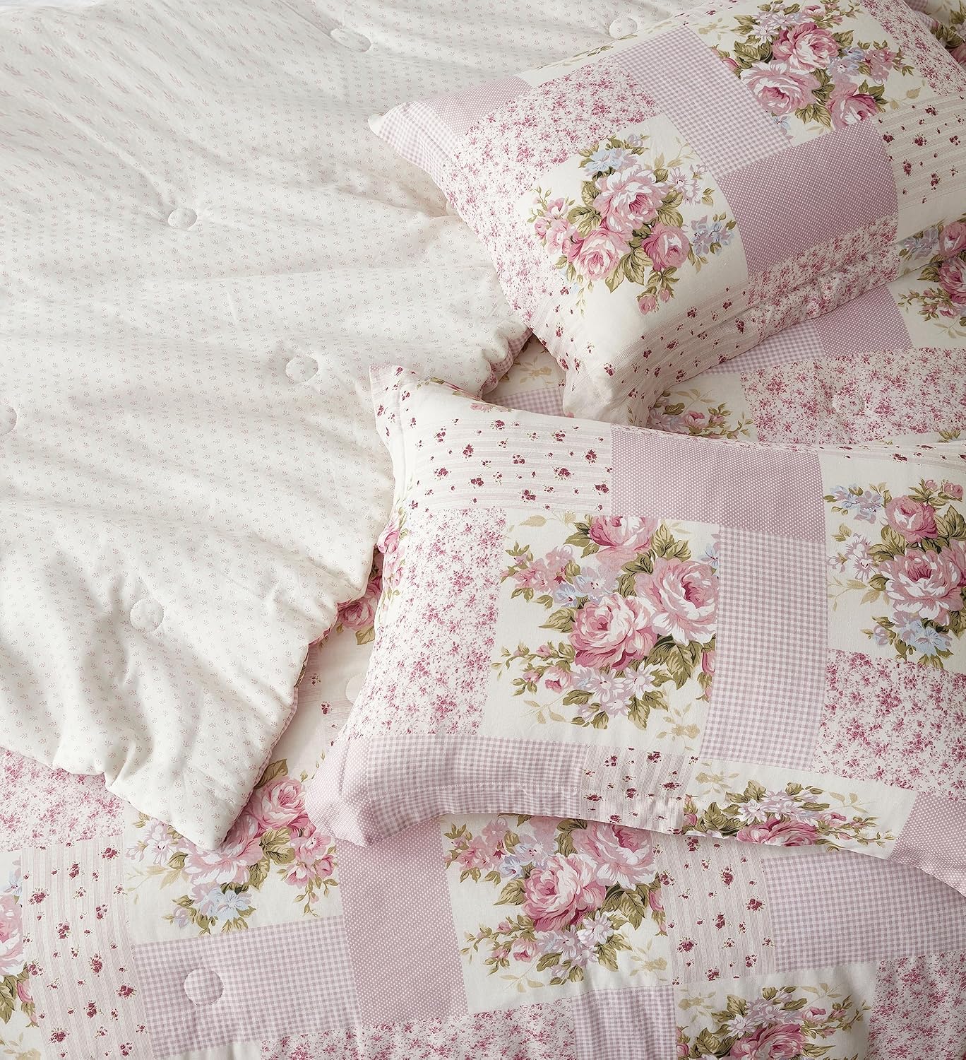 Chezmoi Rosy 3-Piece Queen Comforter Set