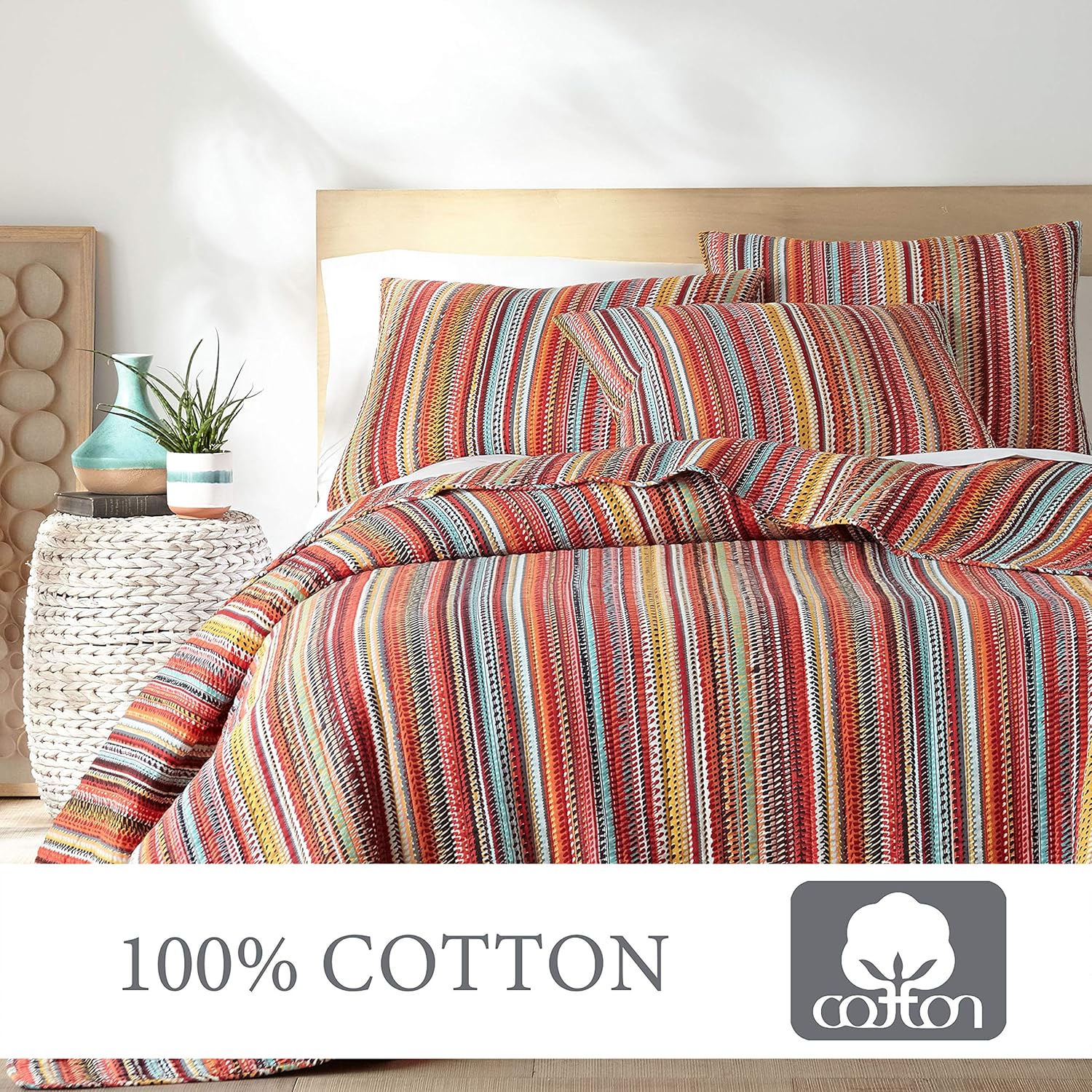 Levtex Home Uluru Quilt Set - Cotton Boho Stripe