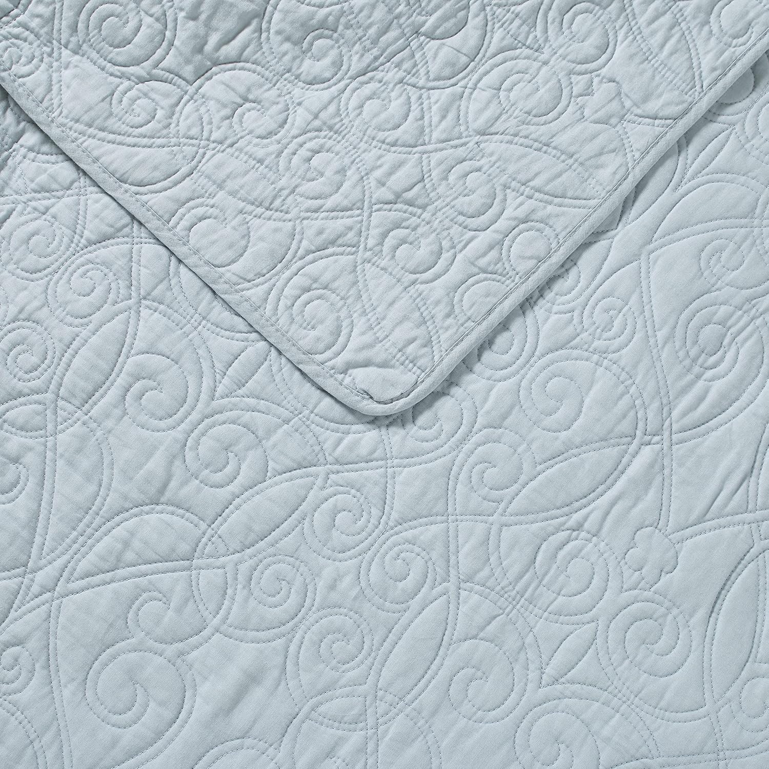 Laura Ashley Felicity Quilt Set - Twin Breeze Blue 100 Cotton