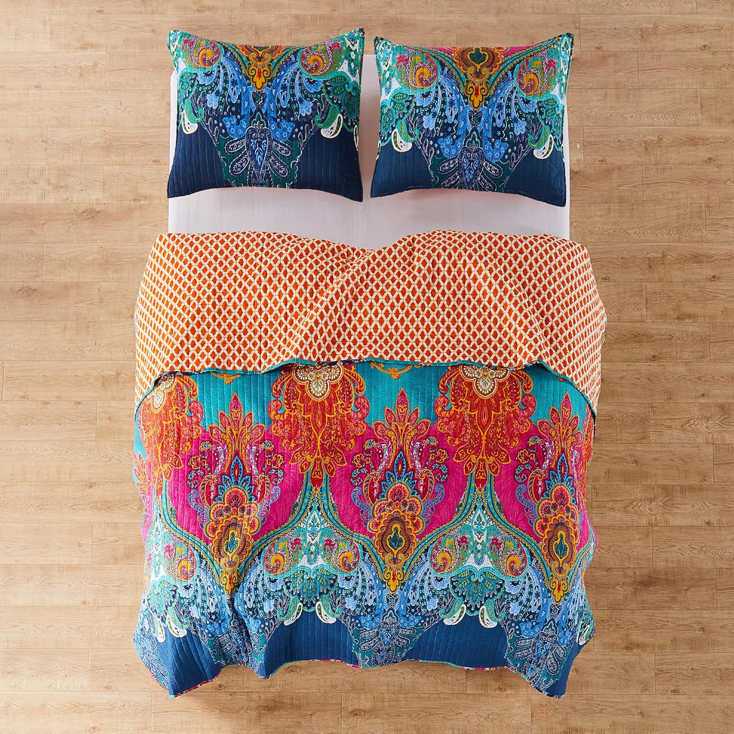 Levtex Home Mackenzie Quilt Set - KingCal King - Bohemian Pattern - Reversible - Cotton