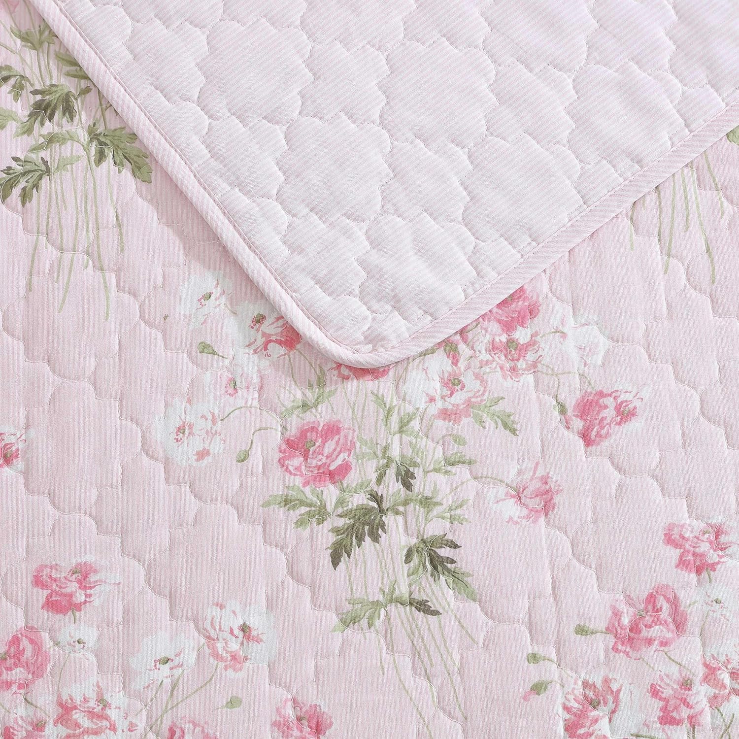 Laura Ashley King Quilt Set with Shams and Coquette Decor