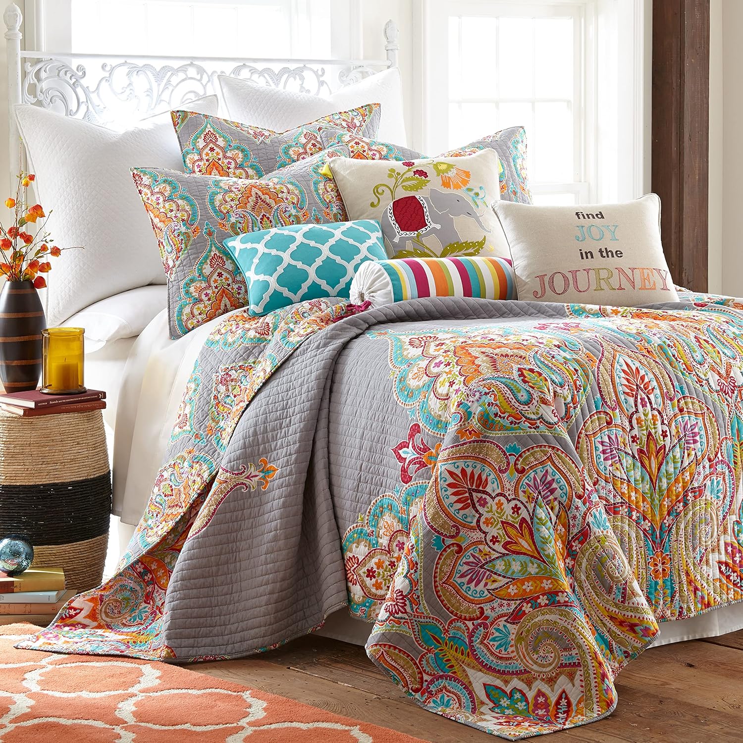 Levtex Home Marielle Grey Cotton Quilt Set