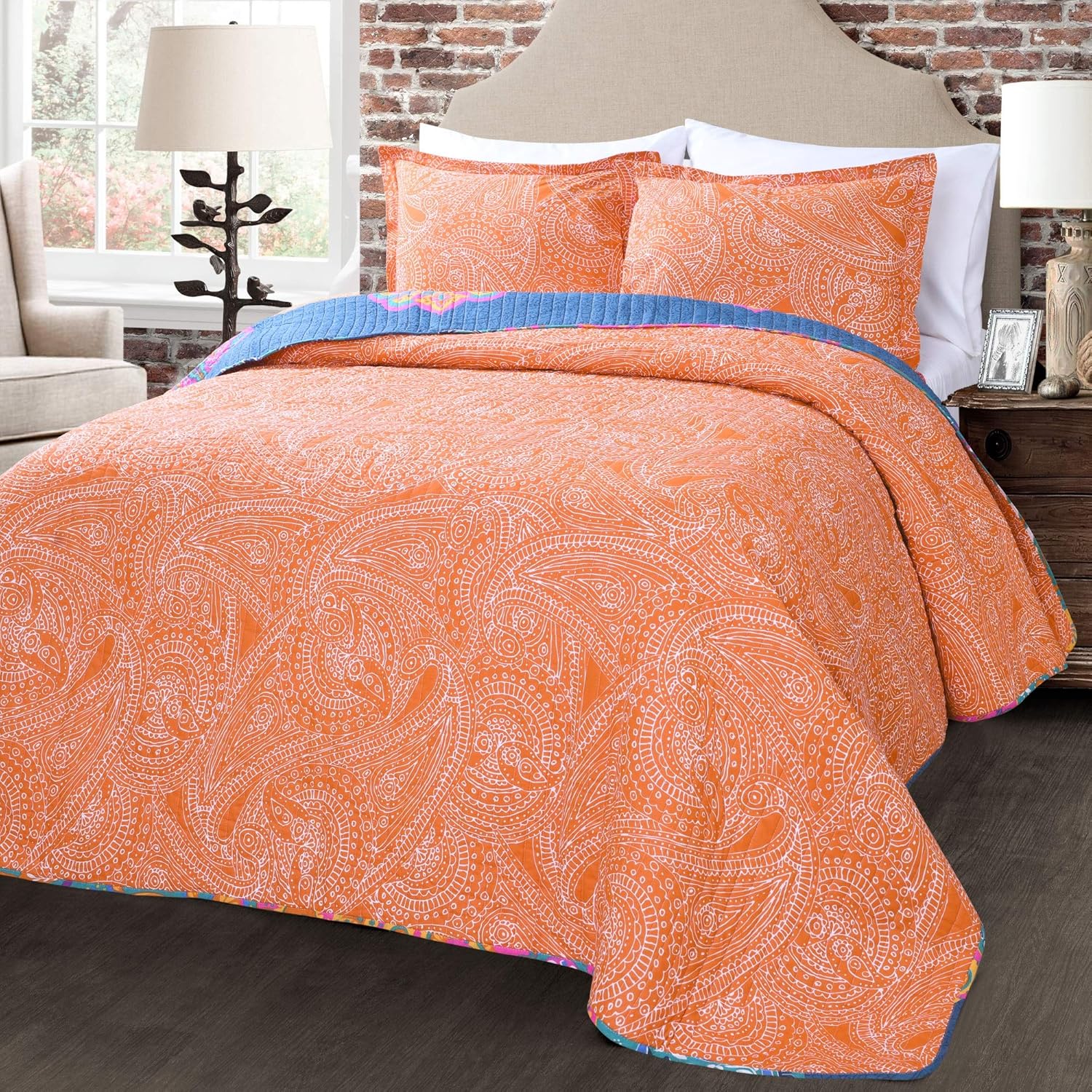 Lush Decor Boho Reversible Cotton Quilt 3-Piece King Set