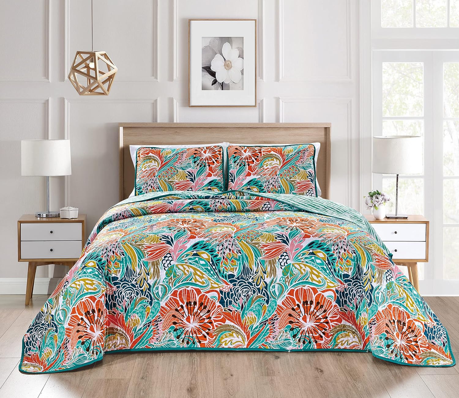 Grand Linen Boho Reversible Quilt Set 3-Piece