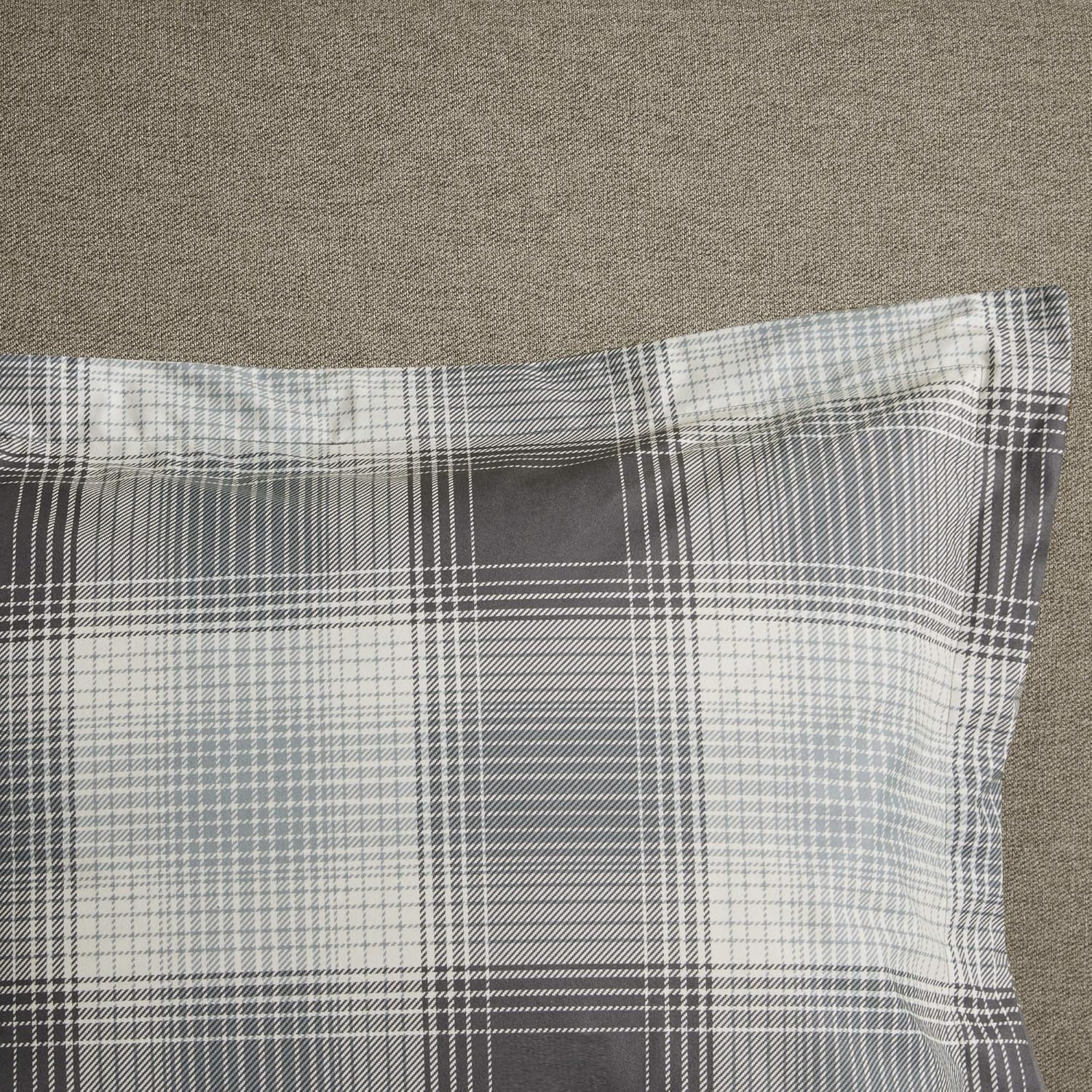 Woolrich Plaid Grey Comforter Set Twin 2 Piece