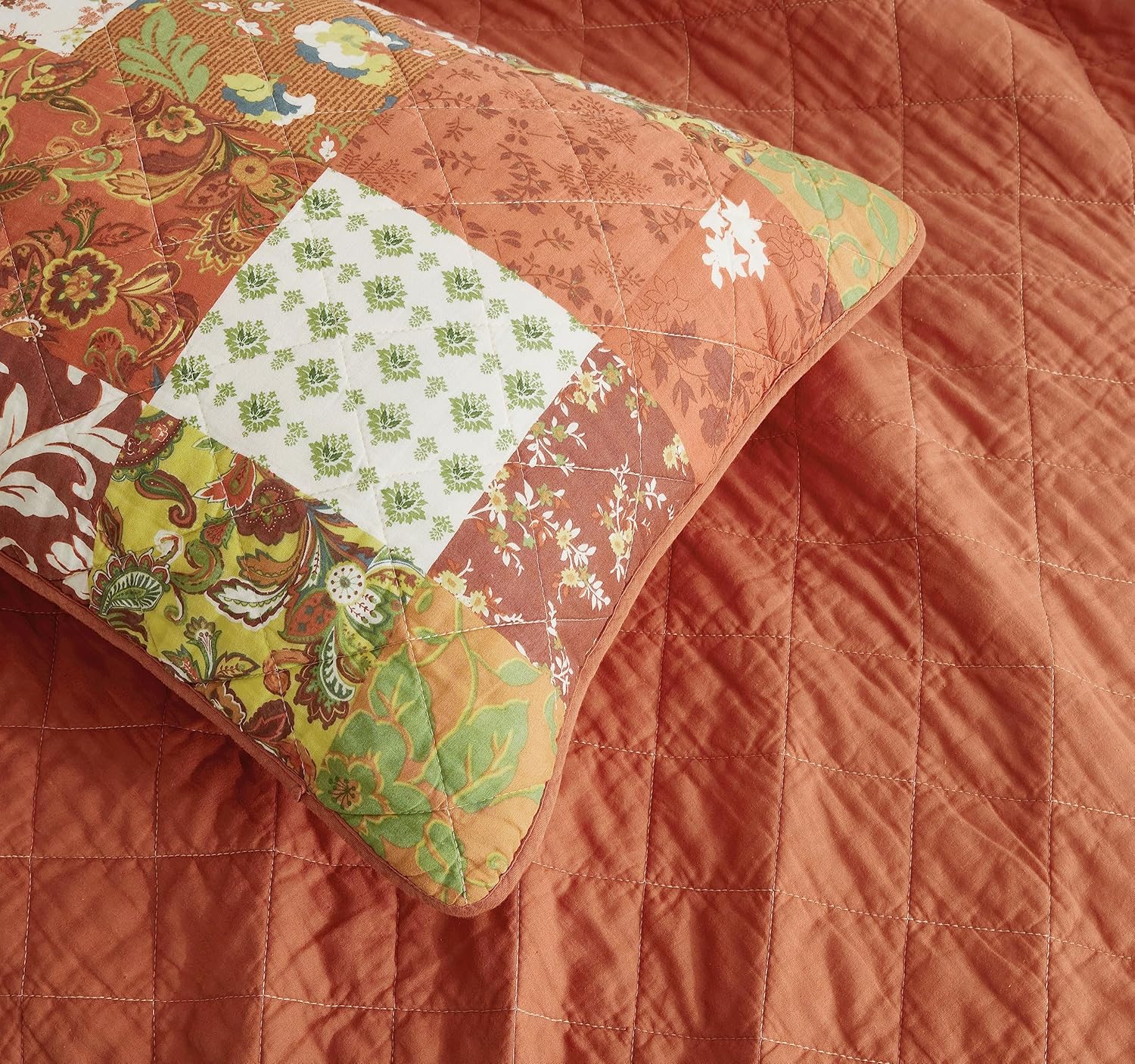 Chezmoi Leilani 3-Piece Boho Cotton Quilt Set