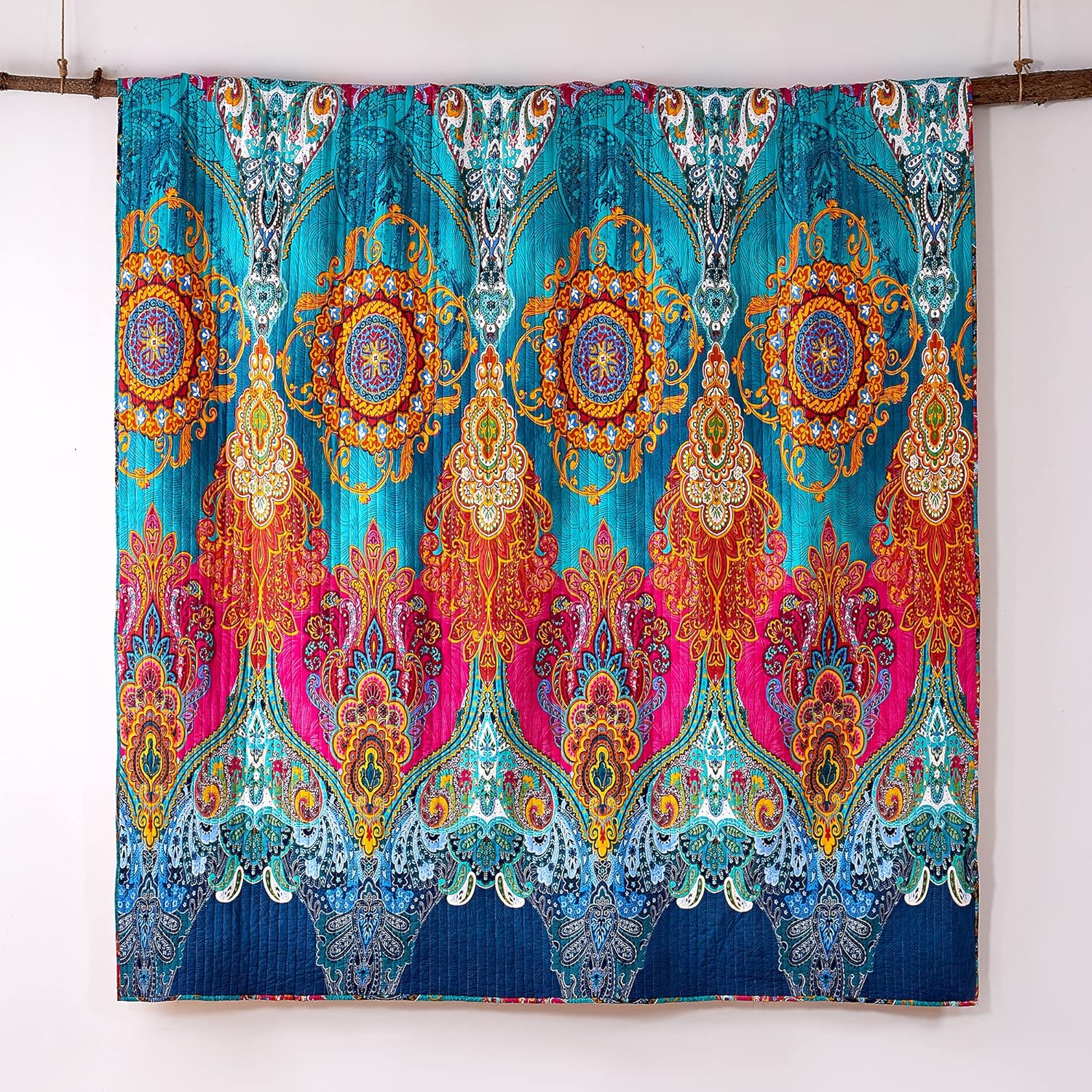 Levtex Home Mackenzie Quilt Set - KingCal King - Bohemian Pattern - Reversible - Cotton