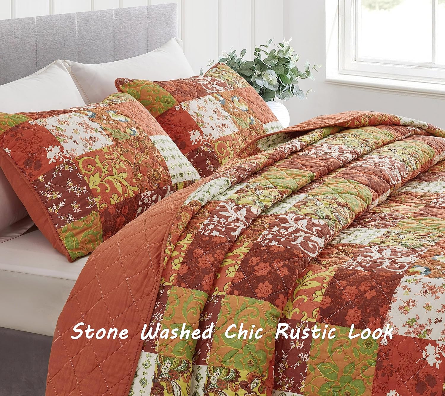 Chezmoi Leilani 3-Piece Boho Cotton Quilt Set