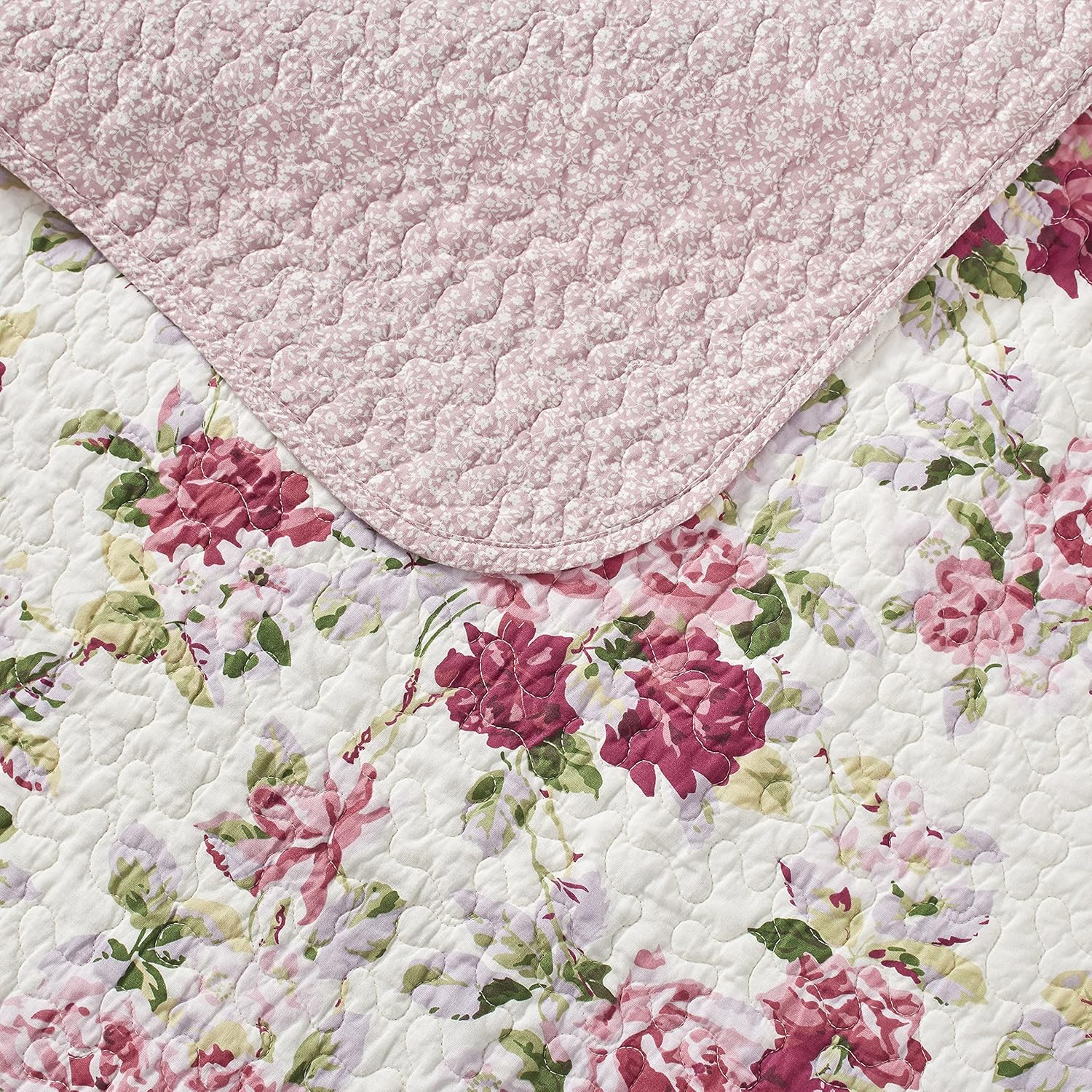 Laura Ashley King Quilt Set with Reversible Design