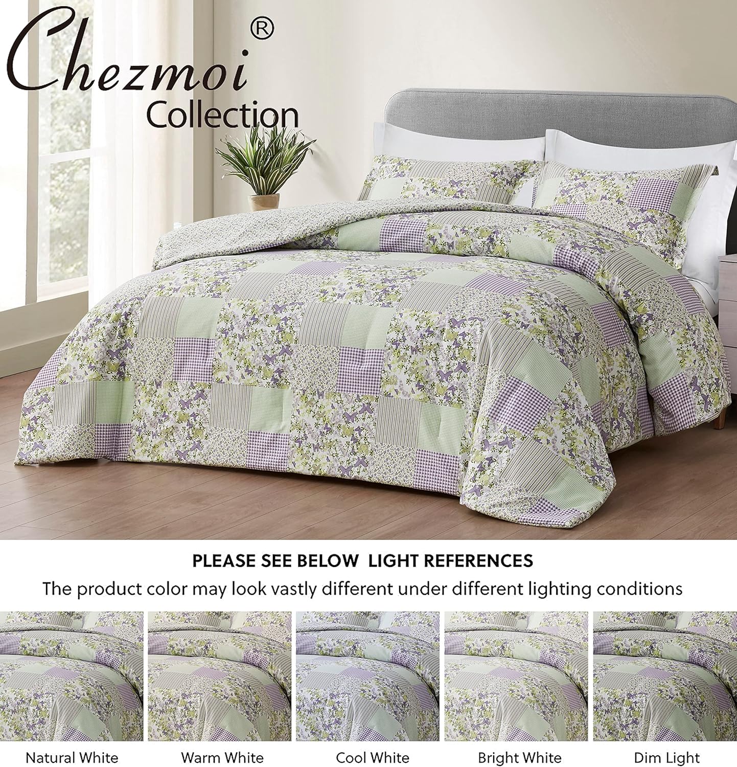 Chezmoi Collection Daisy 3-Piece Comforter Set