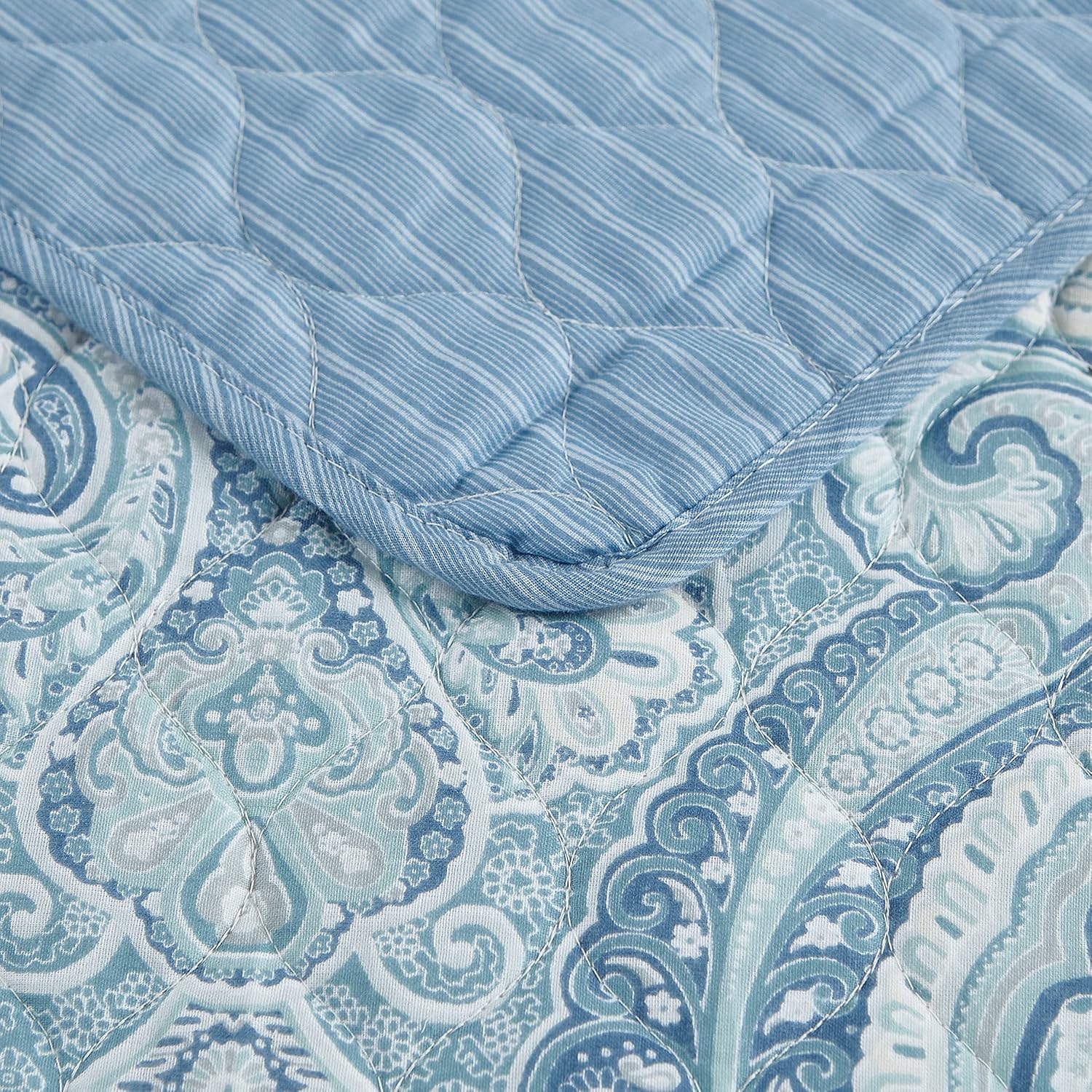 Tommy Bahama King Quilt Set - Turtle Cove Caribbean Blue